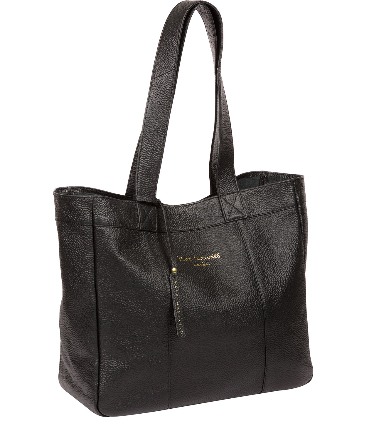 'Melissa' Black Leather Tote Bag image 5