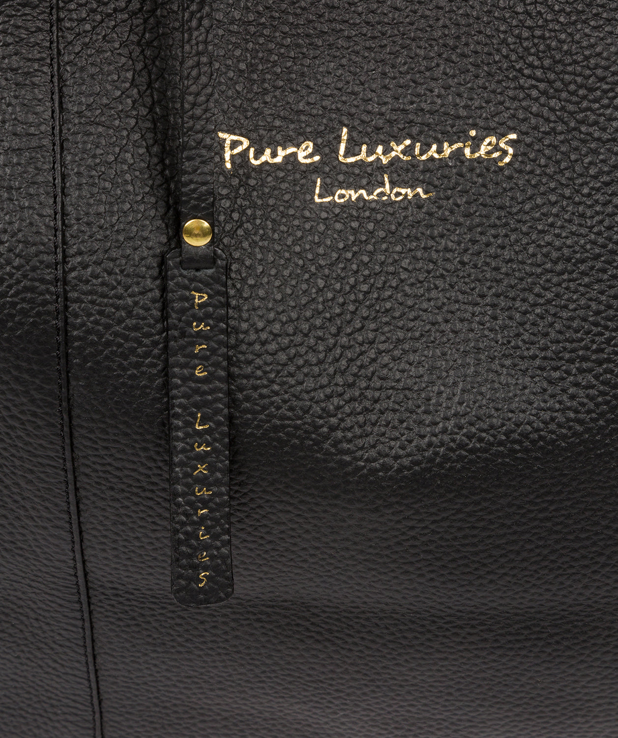 'Melissa' Black Leather Tote Bag image 6