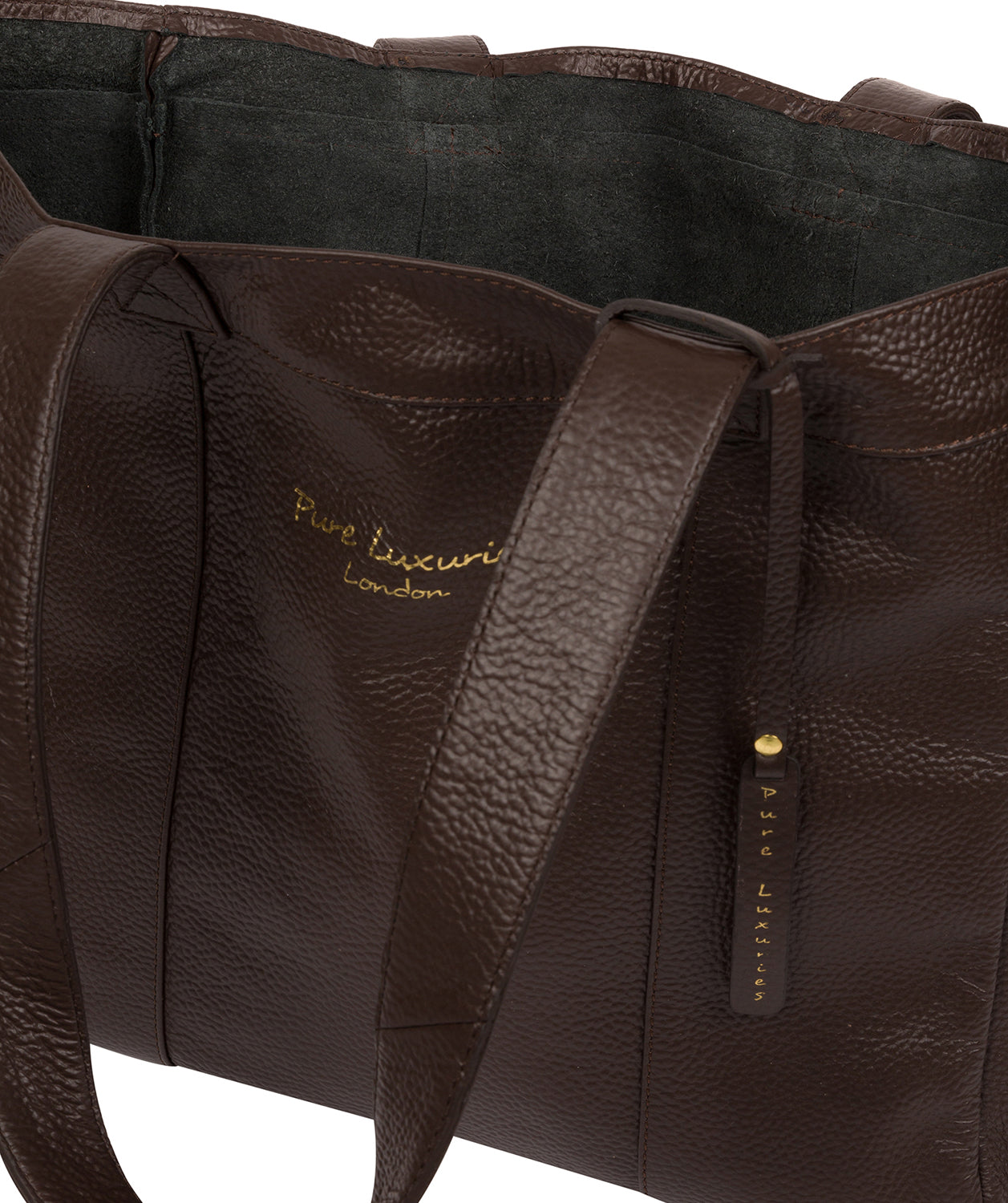 'Melissa' Chocolate Leather Tote Bag image 4