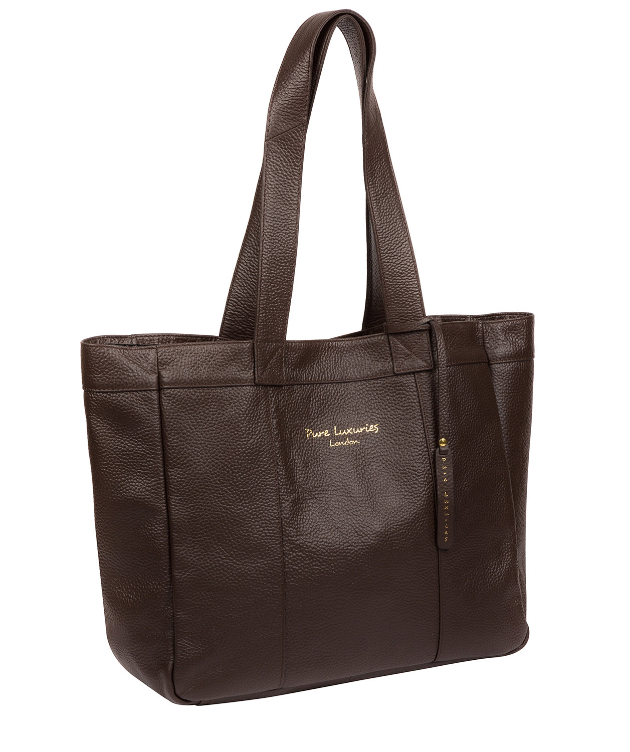 'Melissa' Chocolate Leather Tote Bag image 5