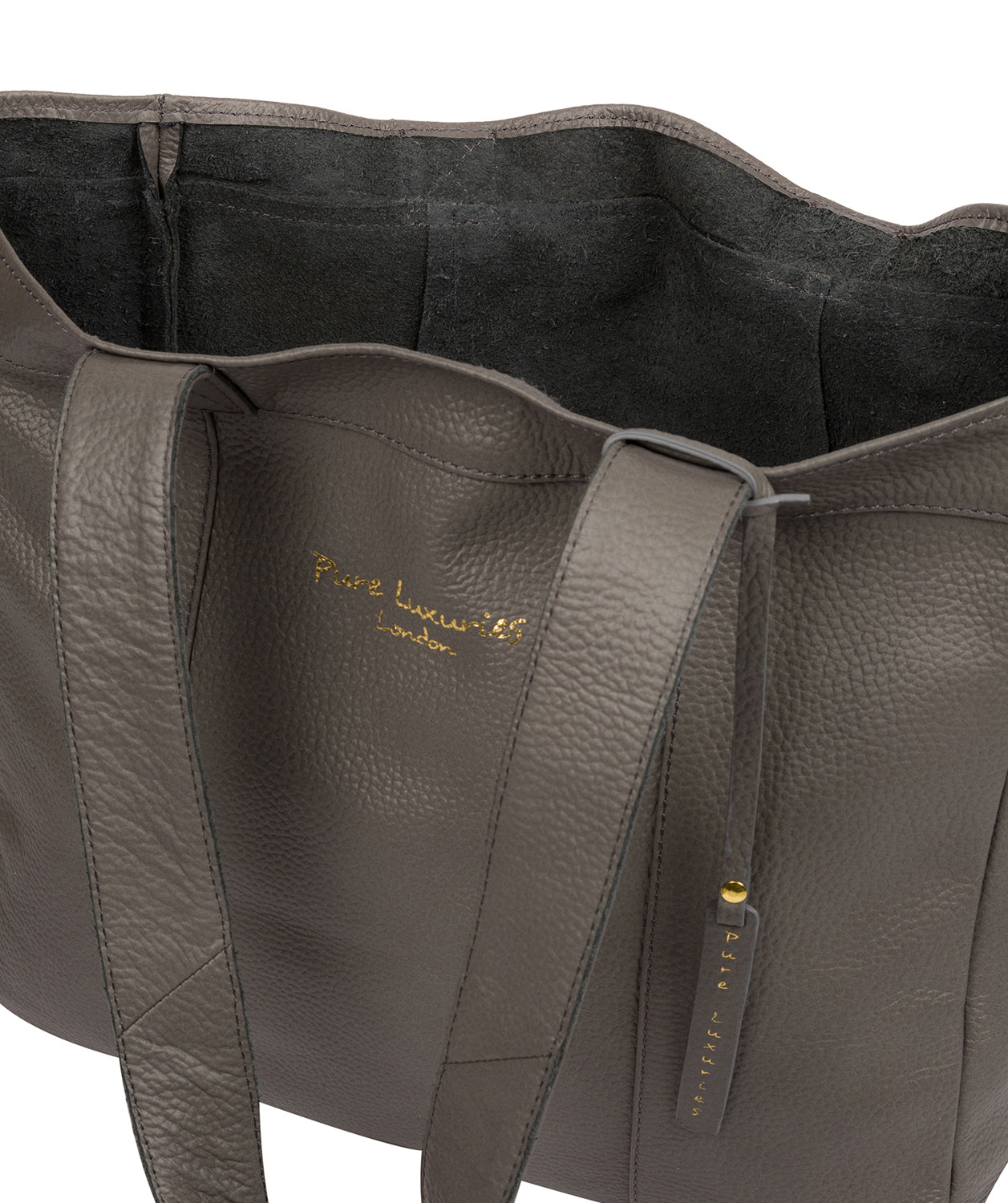 'Melissa' Grey Leather Tote Bag image 4