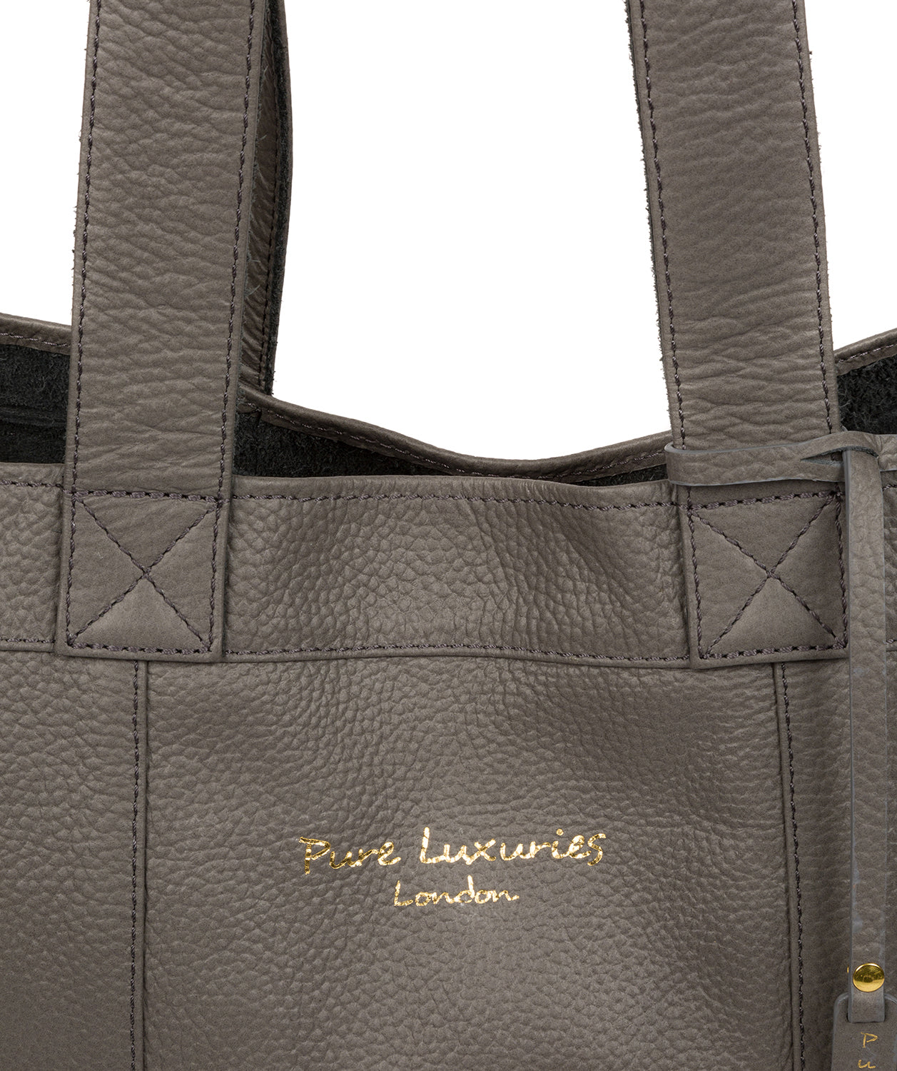 'Melissa' Grey Leather Tote Bag image 6
