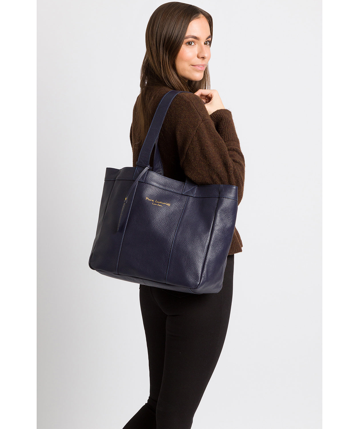 'Melissa' Ink Leather Tote Bag image 2