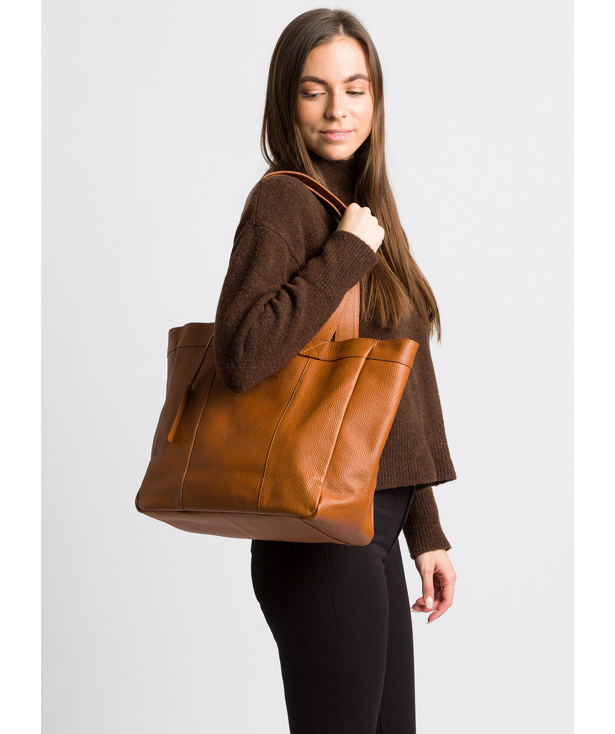 'Melissa' Tan Leather Tote Bag Pure Luxuries London