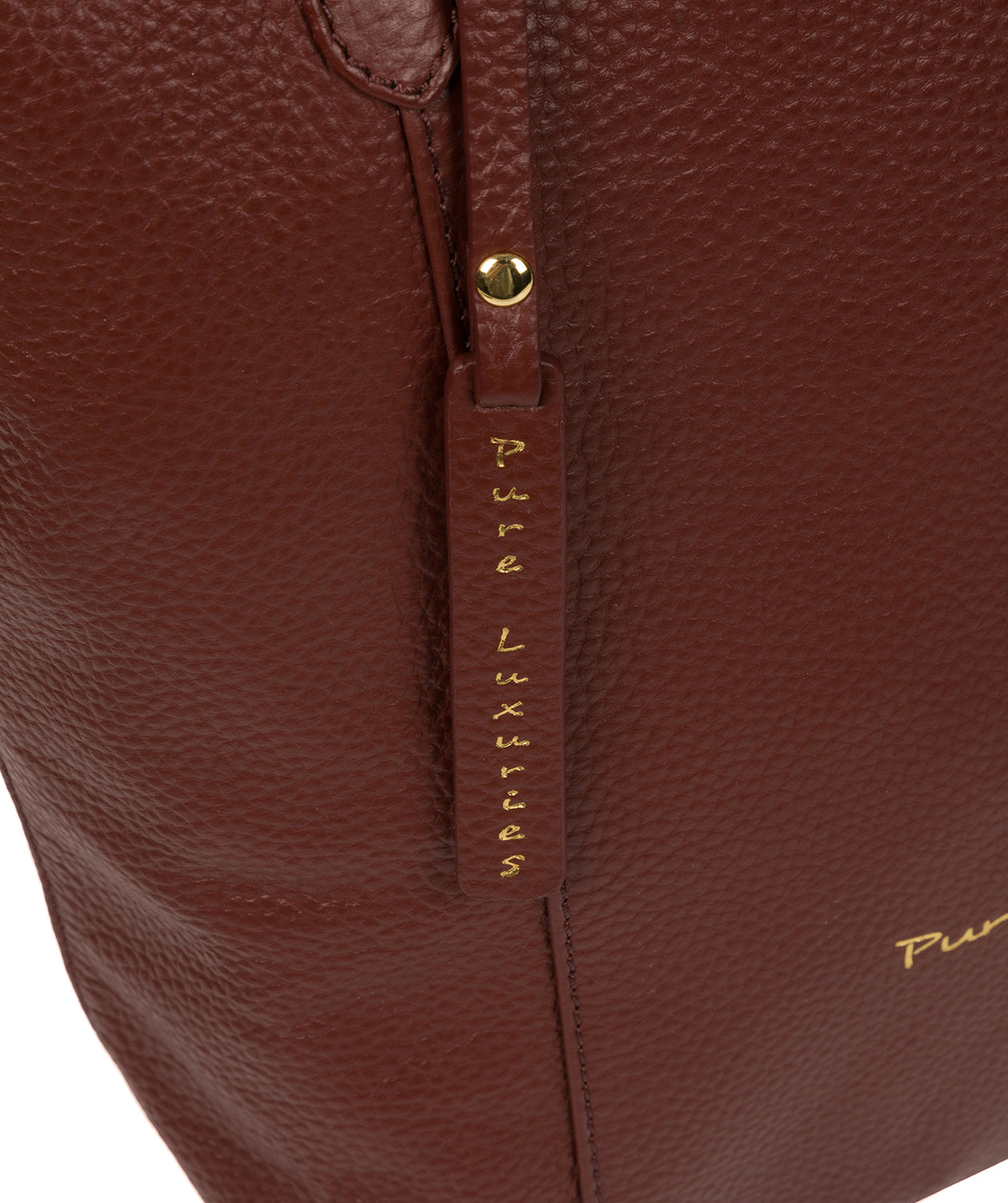 'Elsa' Cognac Leather Tote Bag image 6