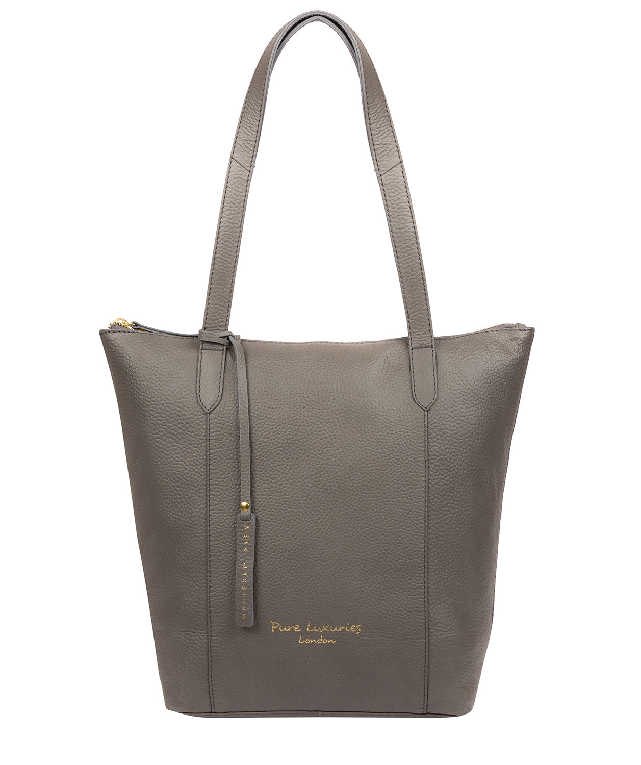 'Elsa' Grey Leather Tote Bag image 1