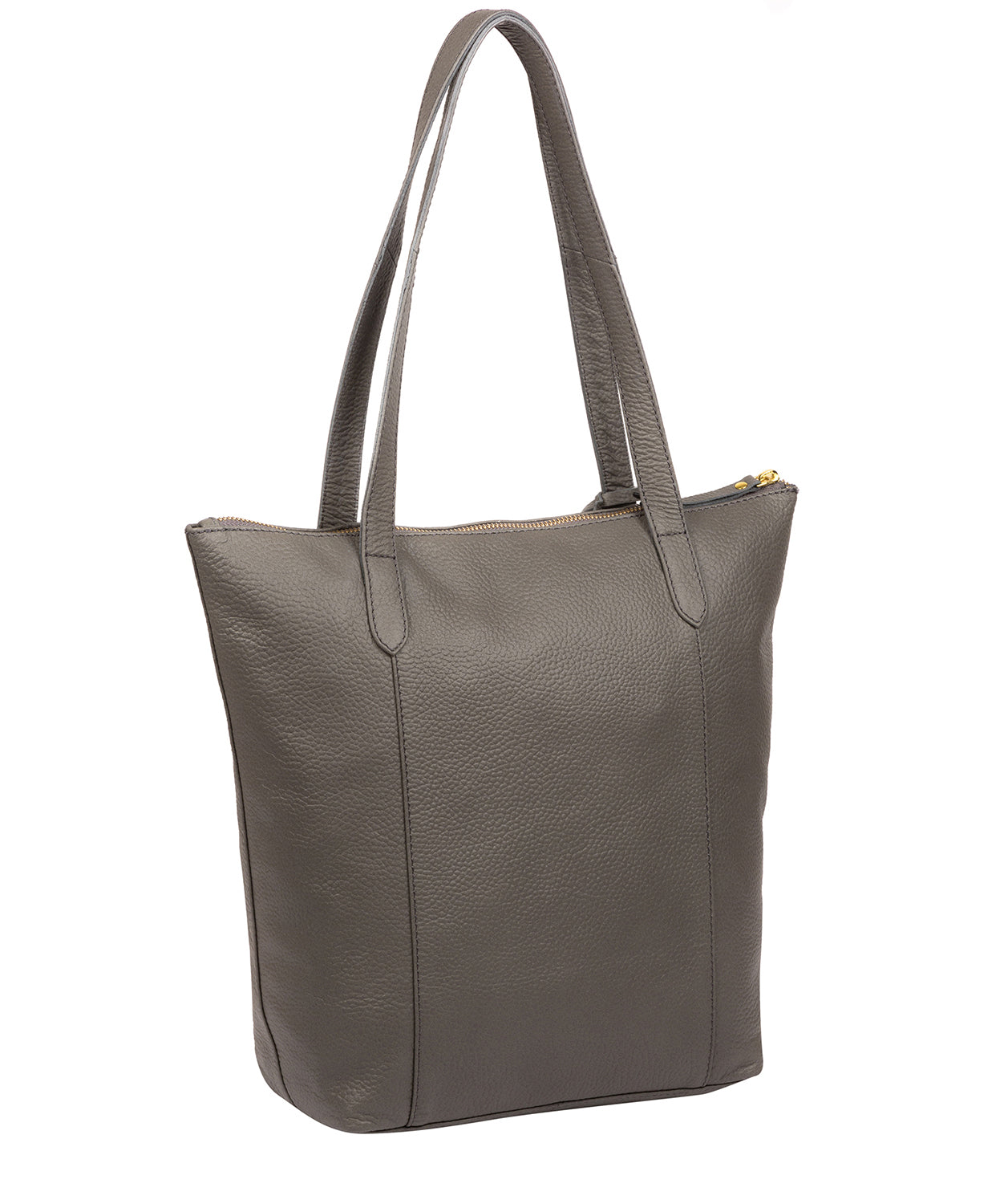 'Elsa' Grey Leather Tote Bag image 3