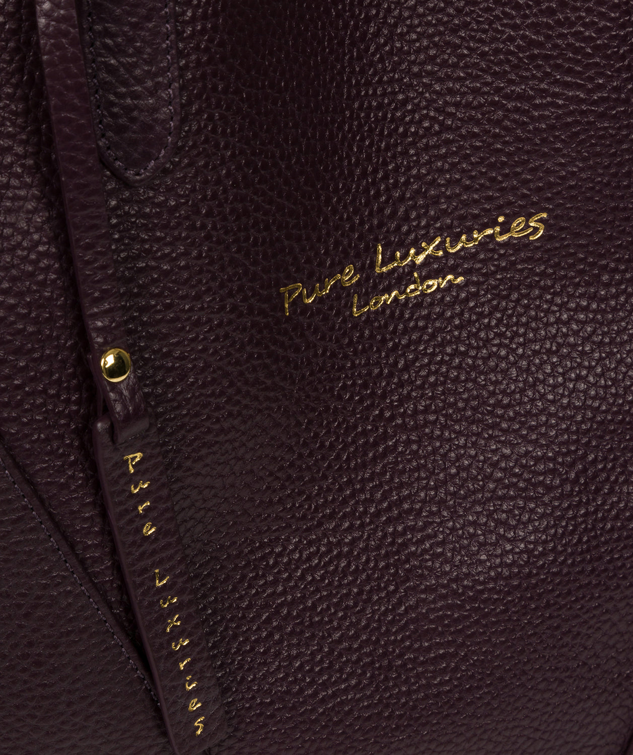 'Claudia' Plum Leather Tote Bag Pure Luxuries London