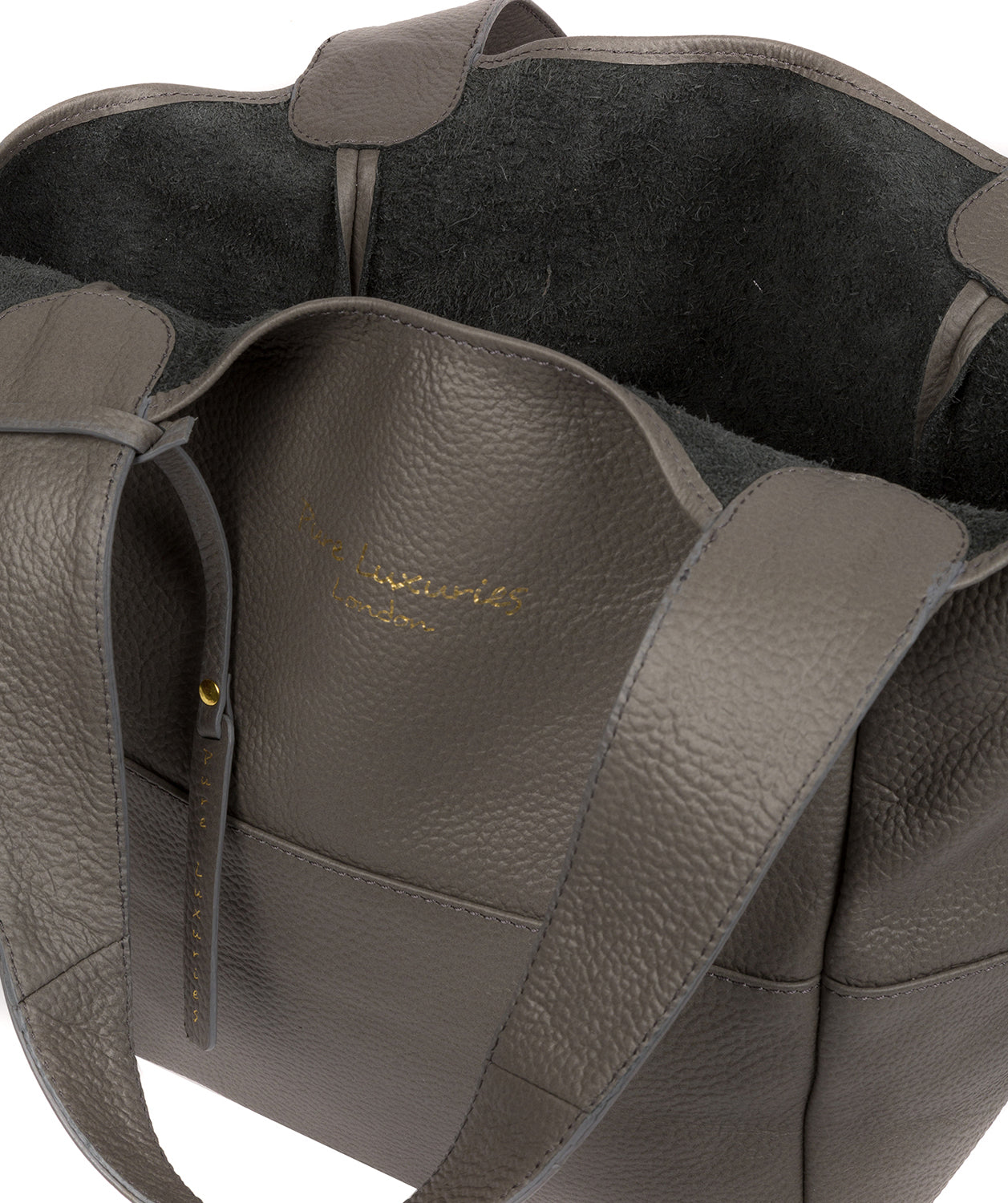 'Freer' Grey Leather Tote Bag image 4