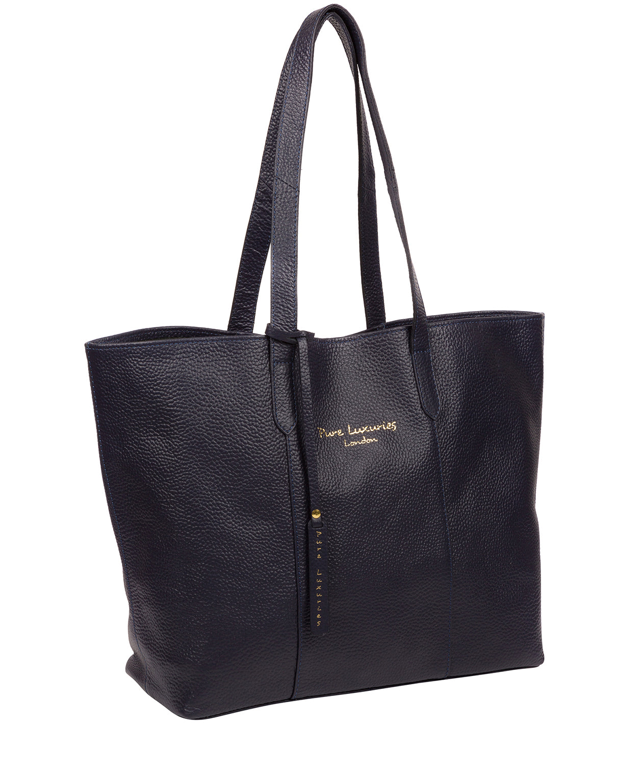 'Hedda' Ink Leather Tote Bag Pure Luxuries London
