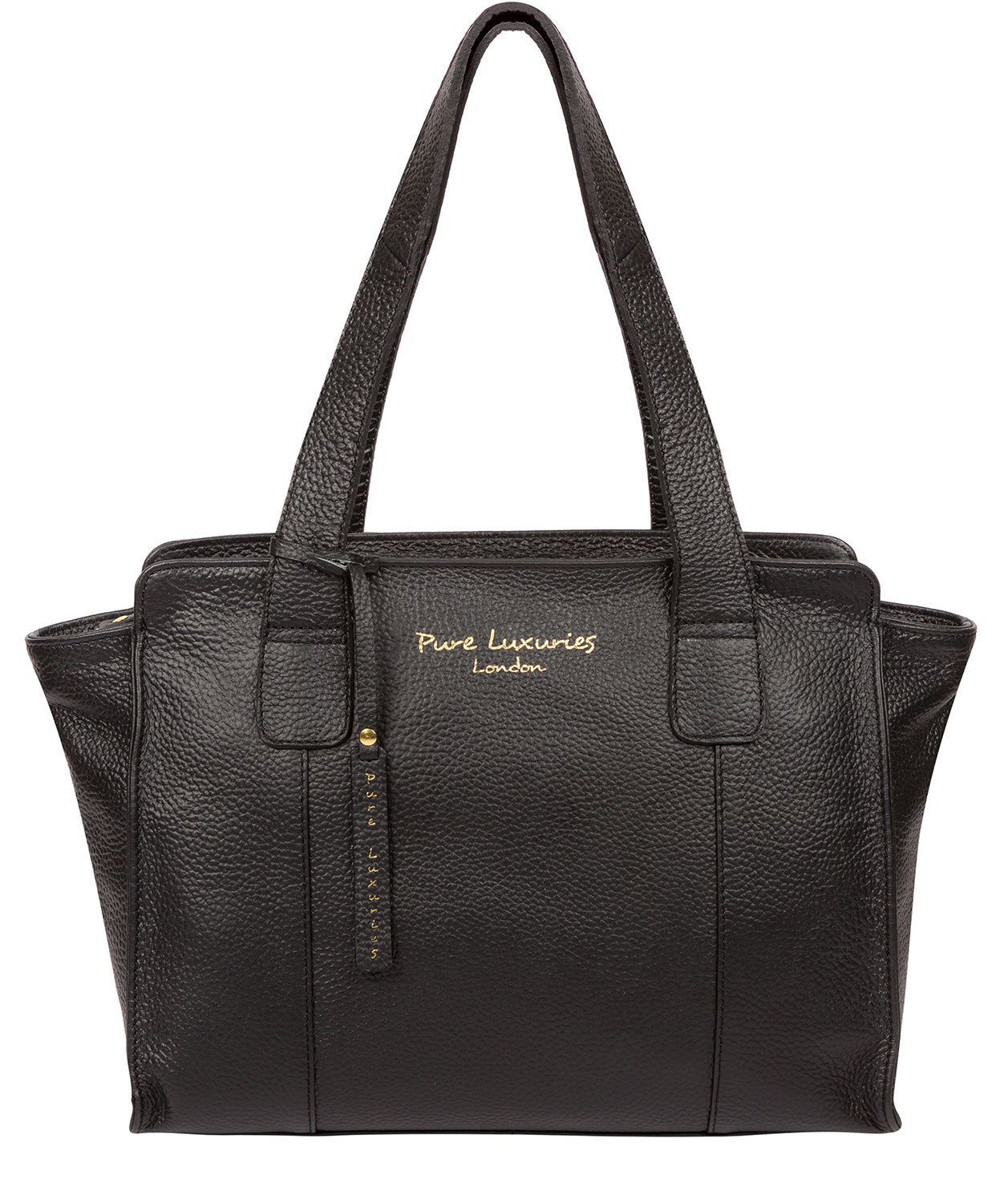 'Alexandra' Black Leather Handbag Pure Luxuries London