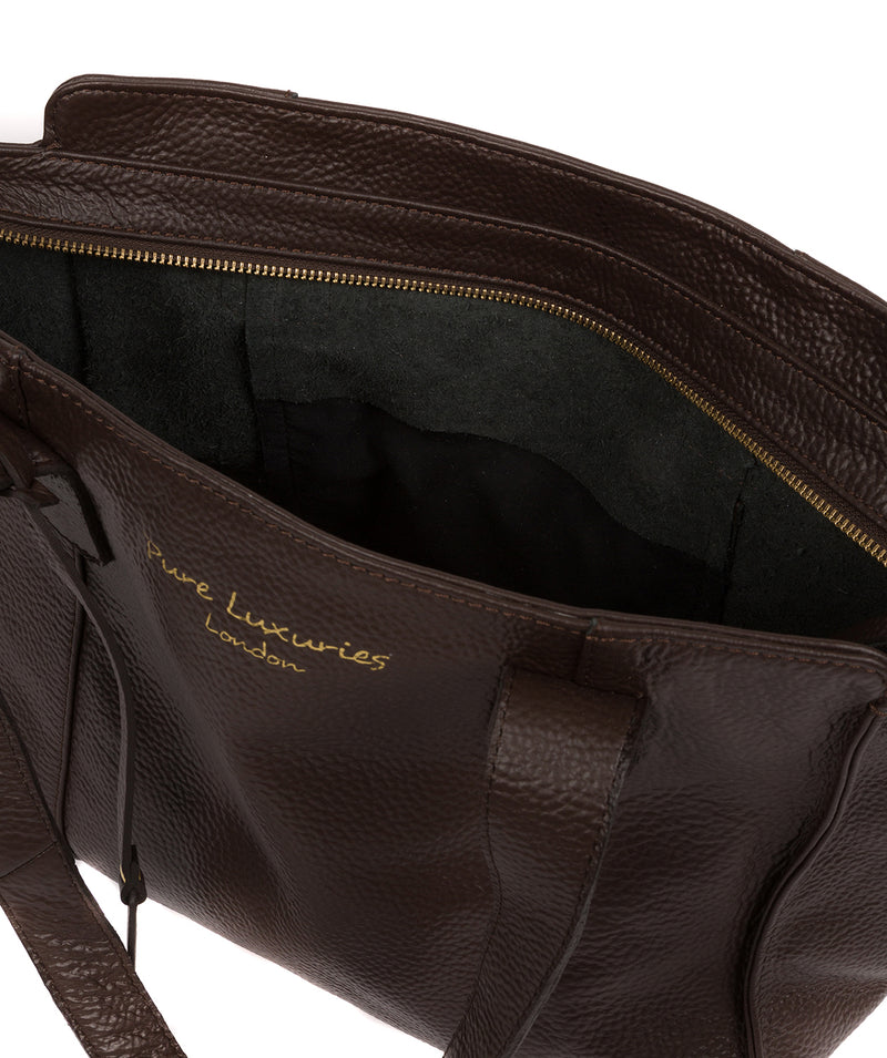 'Alexandra' Chocolate Leather Handbag image 4