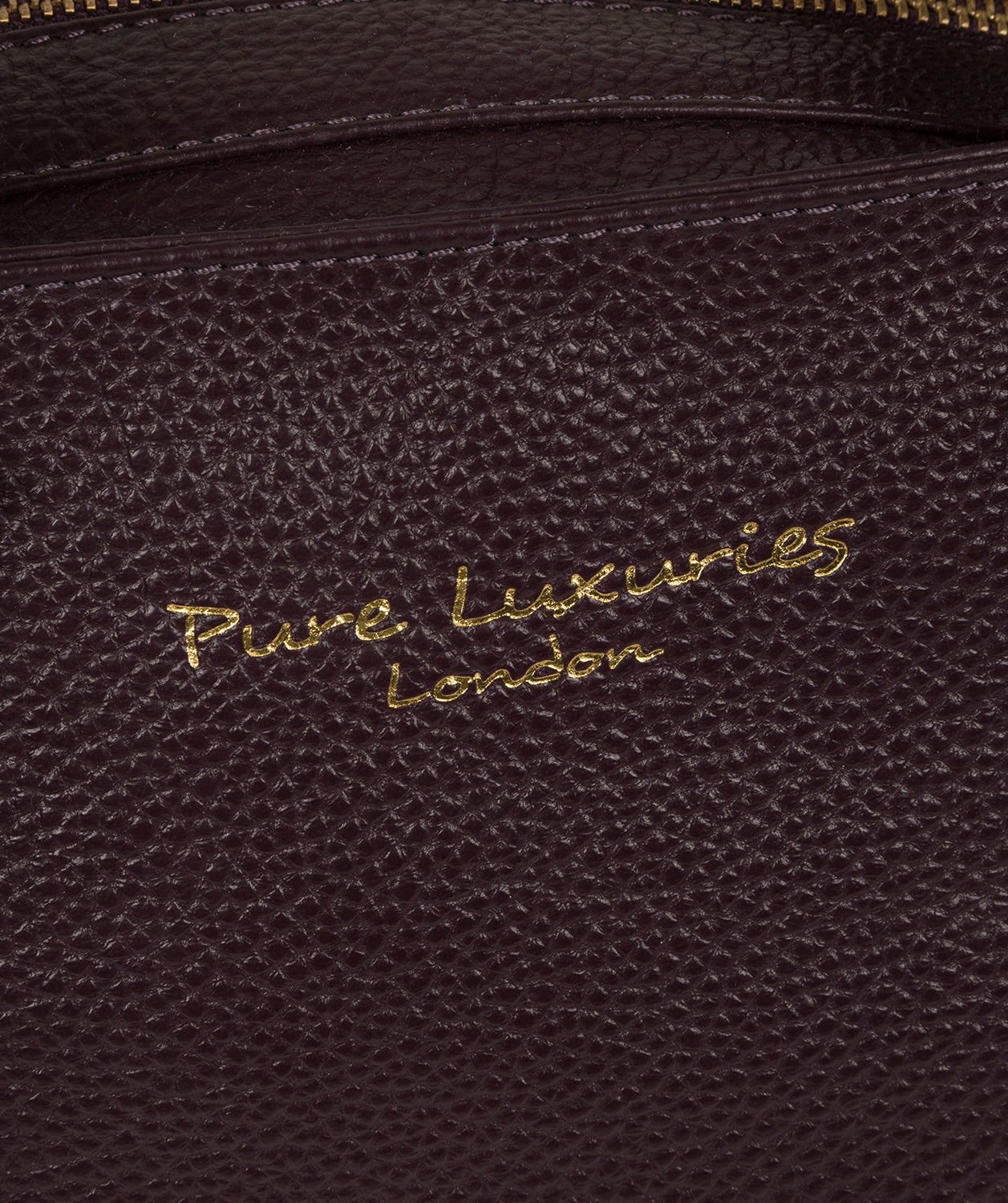 'Alexandra' Plum Leather Handbag Pure Luxuries London