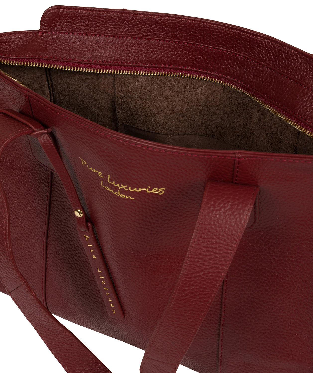 'Alexandra' Red Leather Handbag Pure Luxuries London