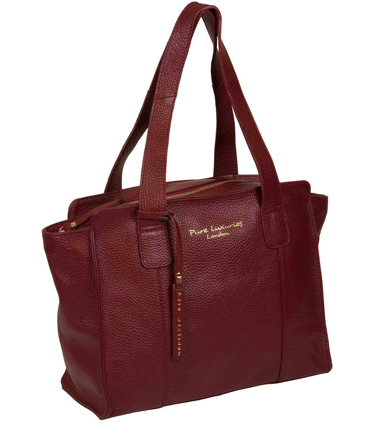 'Alexandra' Red Leather Handbag Pure Luxuries London