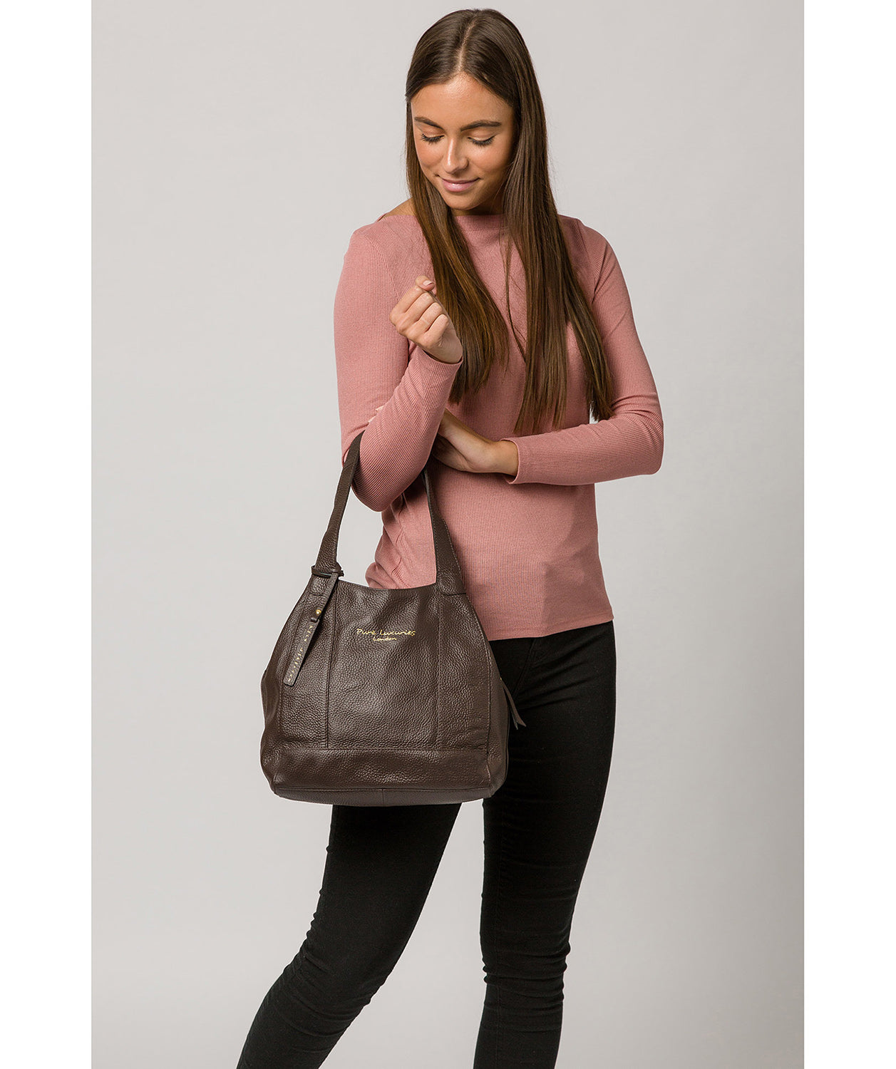 'Colette' Chocolate Leather Handbag image 2