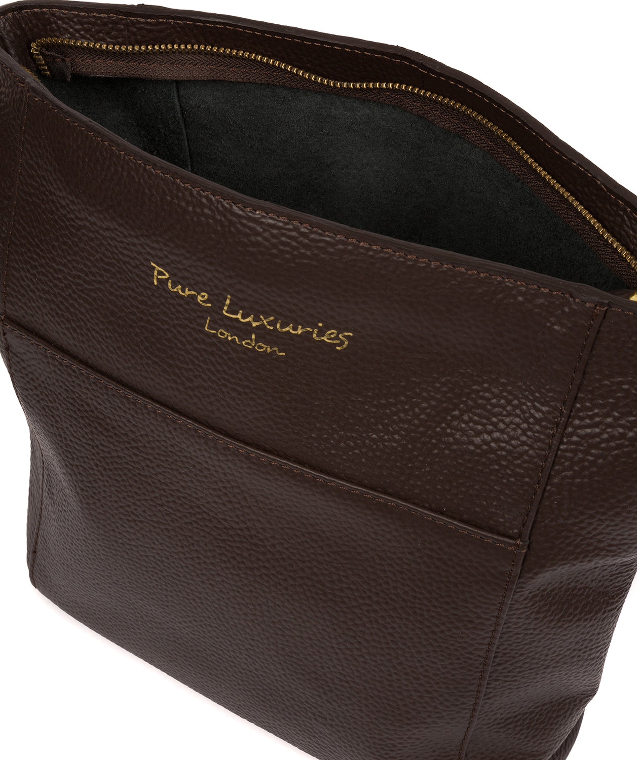 'Tamzin' Chocolate Leather Shoulder Bag Pure Luxuries London