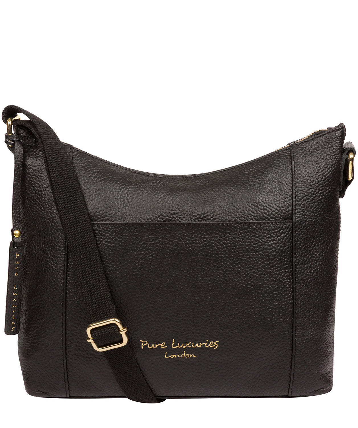 'Lachele' Black Leather Shoulder Bag image 1
