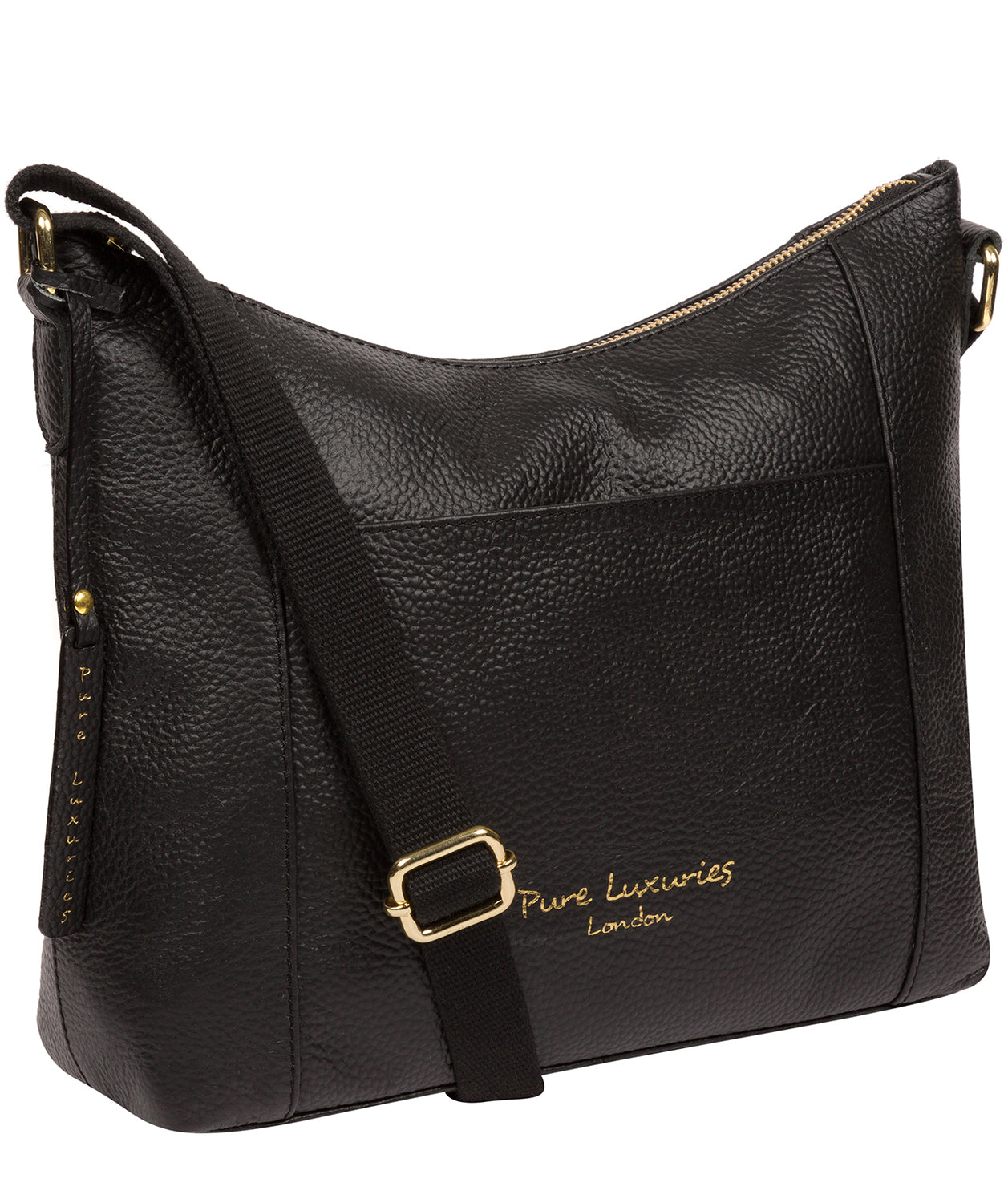 'Lachele' Black Leather Shoulder Bag image 6
