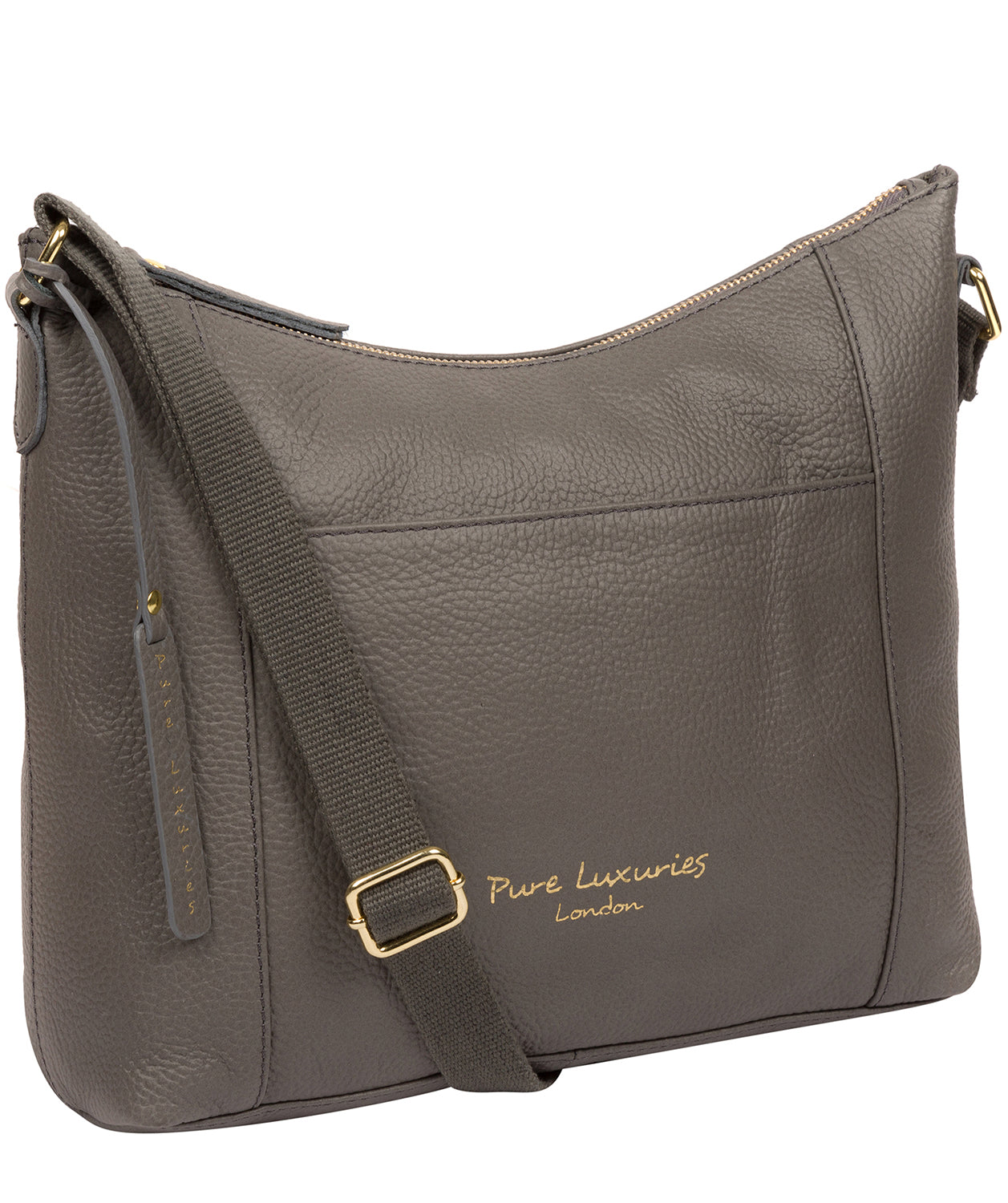 'Lachele' Grey Leather Shoulder Bag Pure Luxuries London