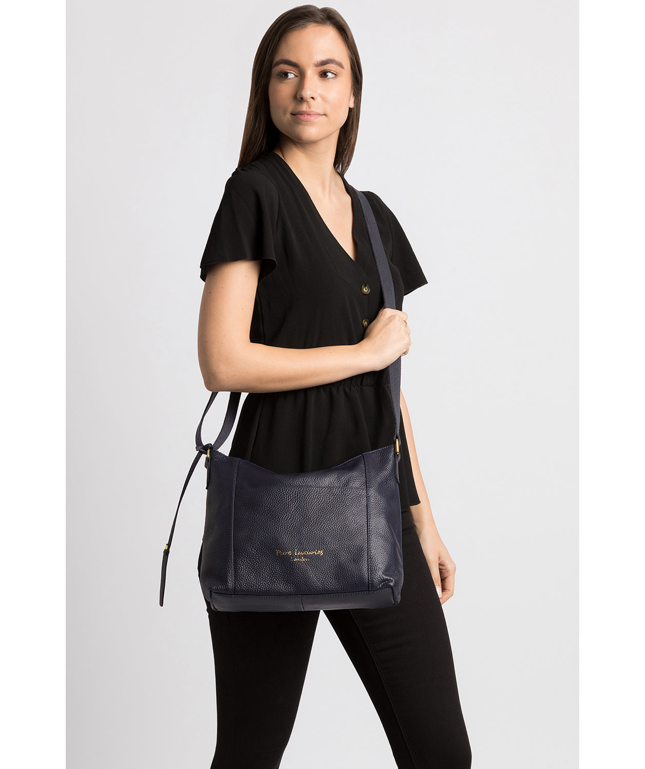 'Lachele' Ink Leather Shoulder Bag image 2