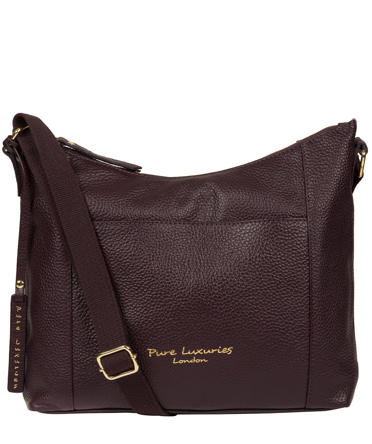 'Lachele' Plum Leather Shoulder Bag image 1