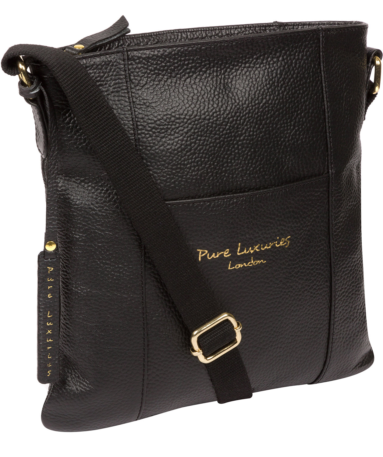 'Kayley' Black Leather Cross Body Bag image 5