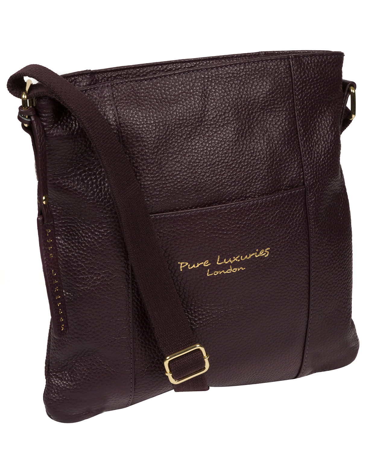 'Kayley' Plum Leather Cross Body Bag image 5