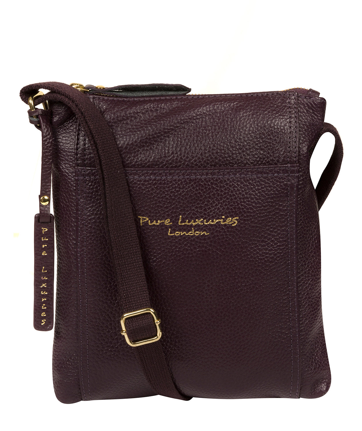 'Belinda' Plum Leather Cross Body Bag image 1