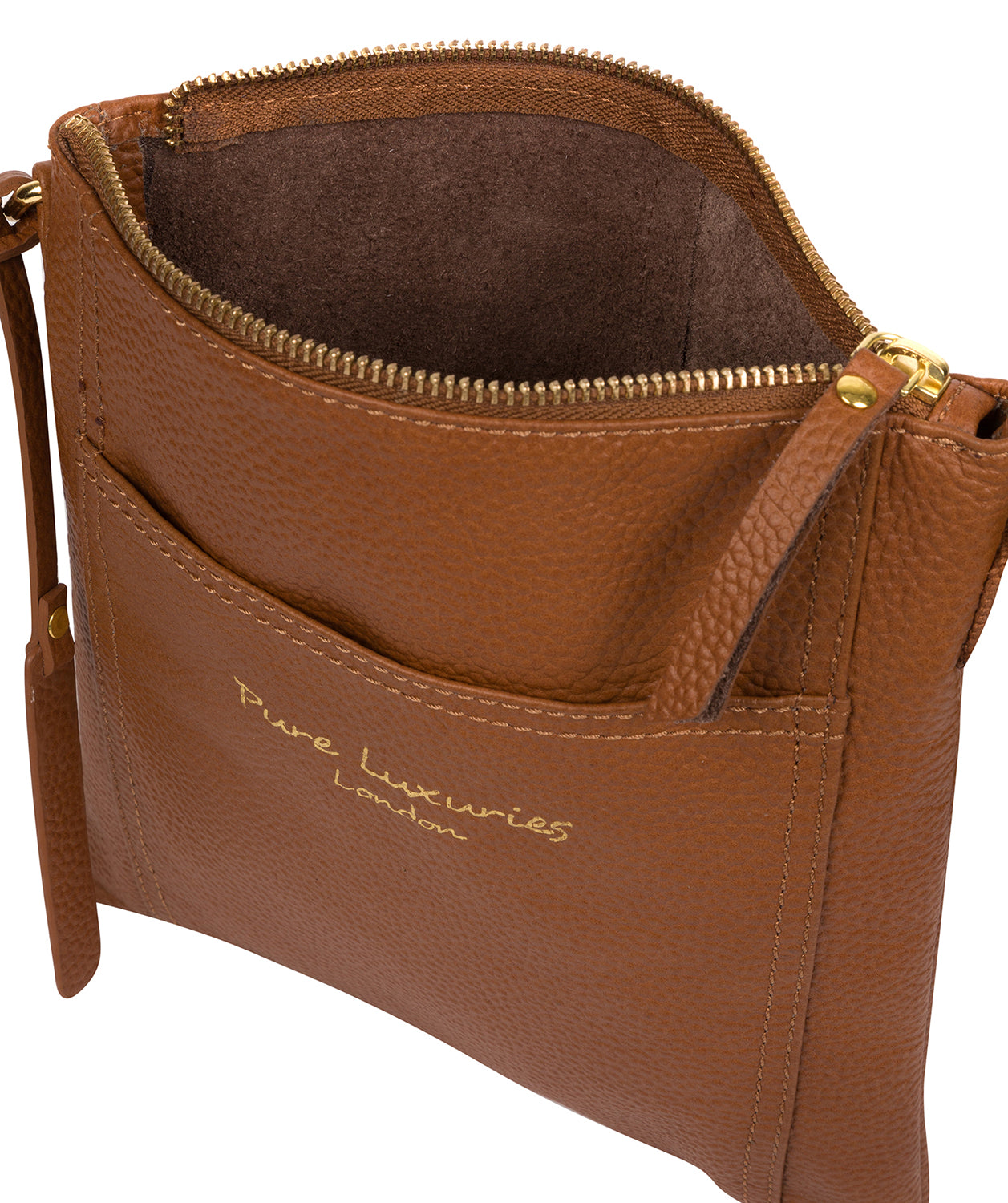 'Belinda' Tan Leather Cross Body Bag image 4