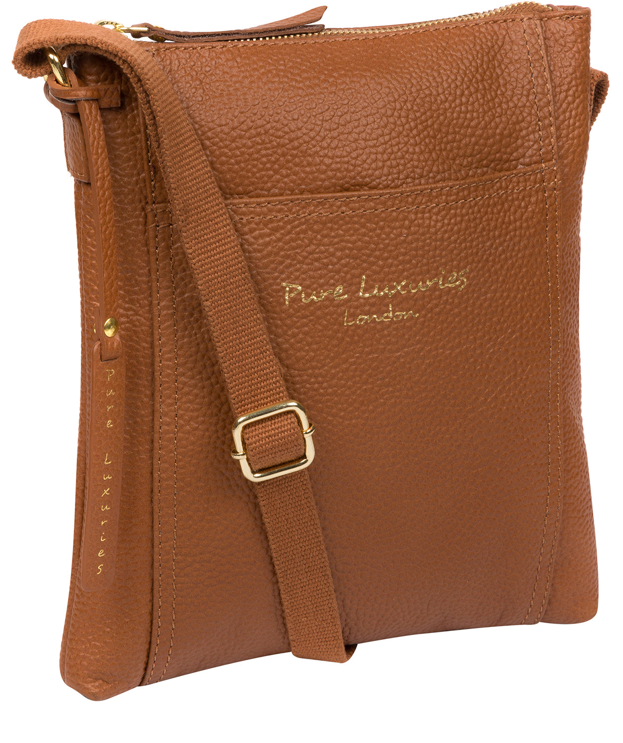 'Belinda' Tan Leather Cross Body Bag image 6