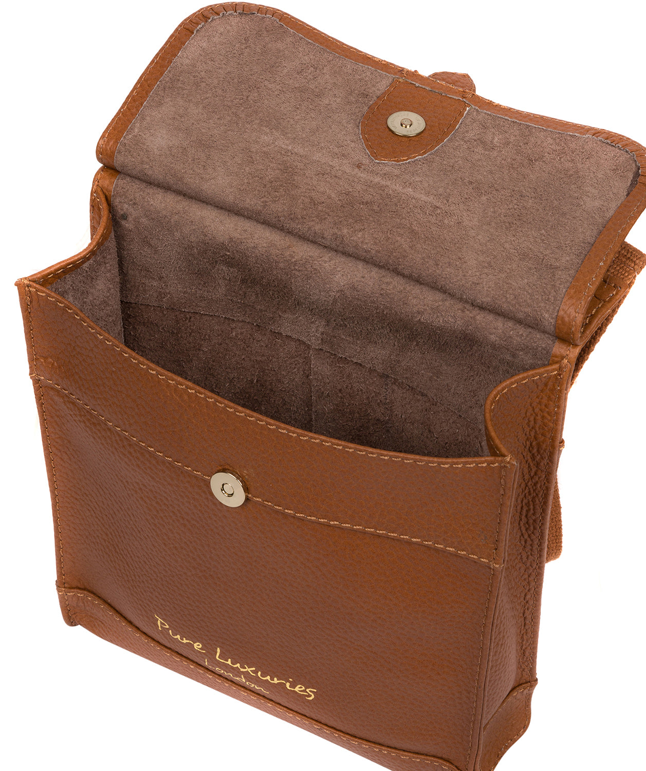 'Lea' Tan Leather Cross Body Bag image 4