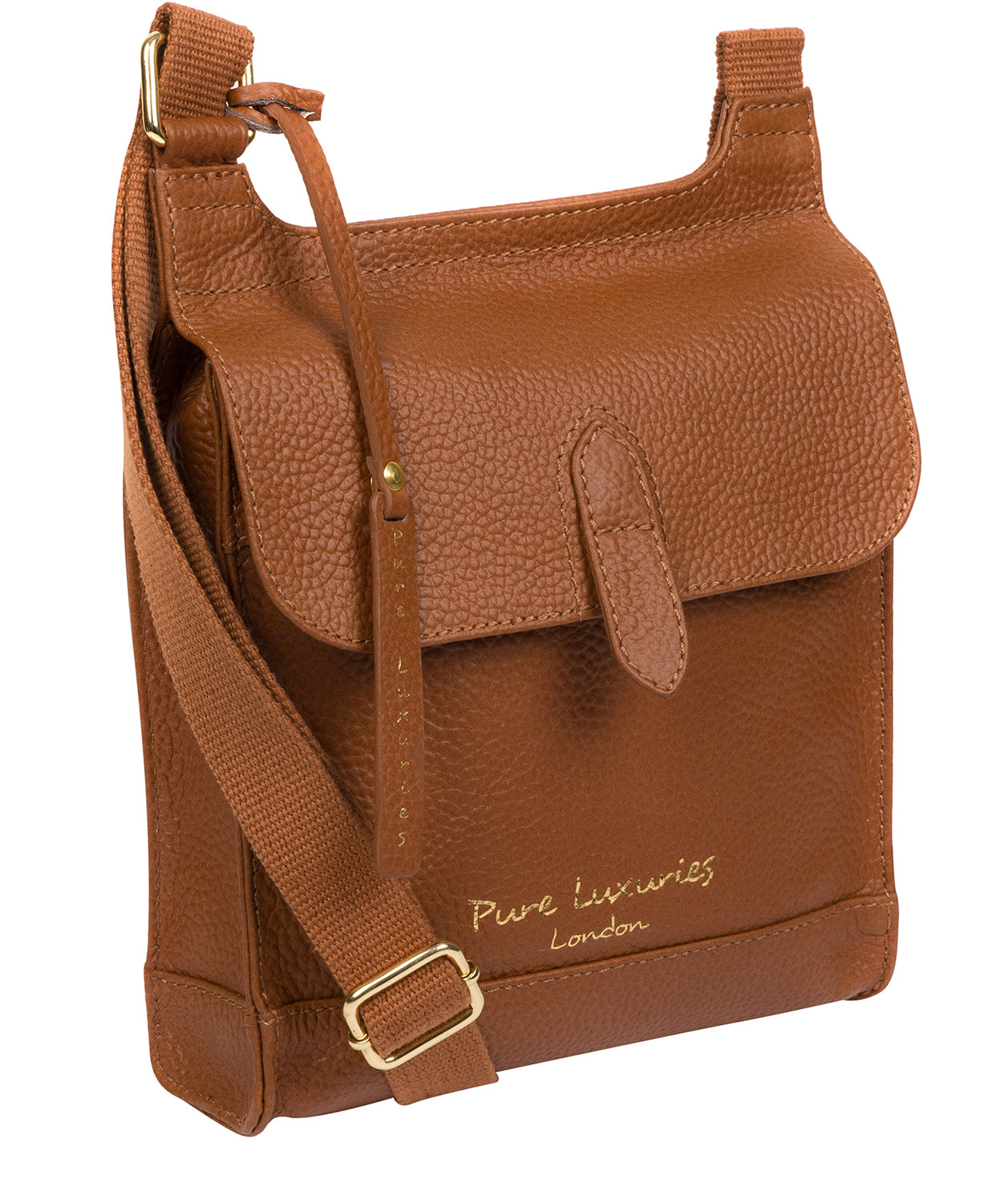 'Lea' Tan Leather Cross Body Bag image 5