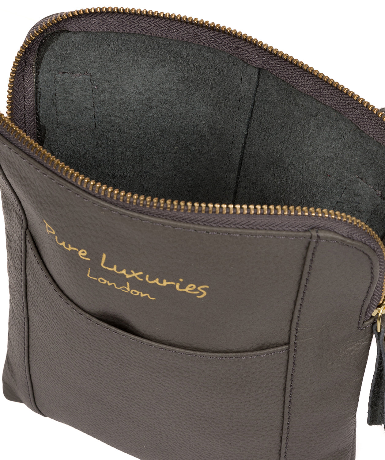 'Maisie' Grey Leather Cross Body Bag image 4