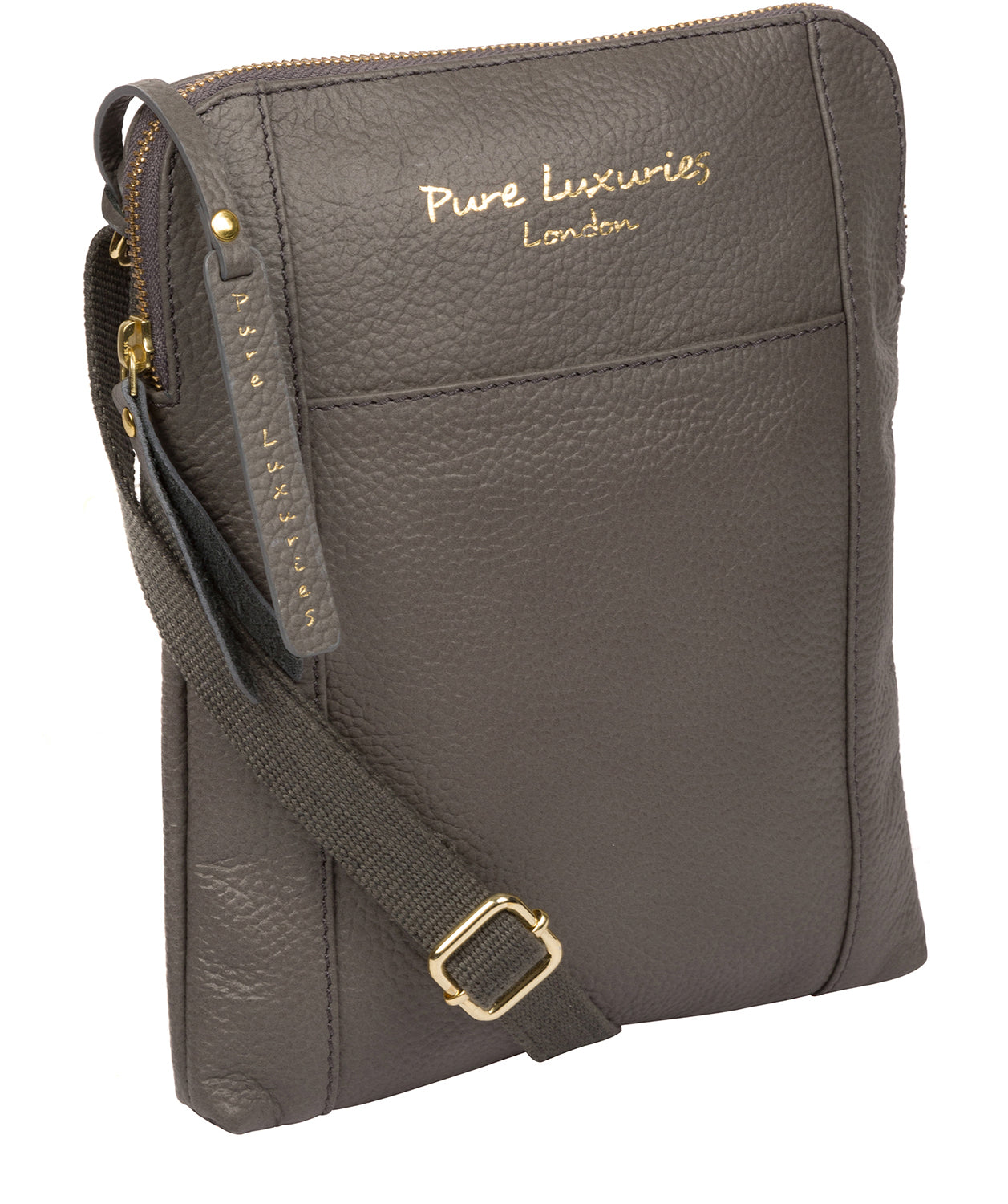 'Maisie' Grey Leather Cross Body Bag