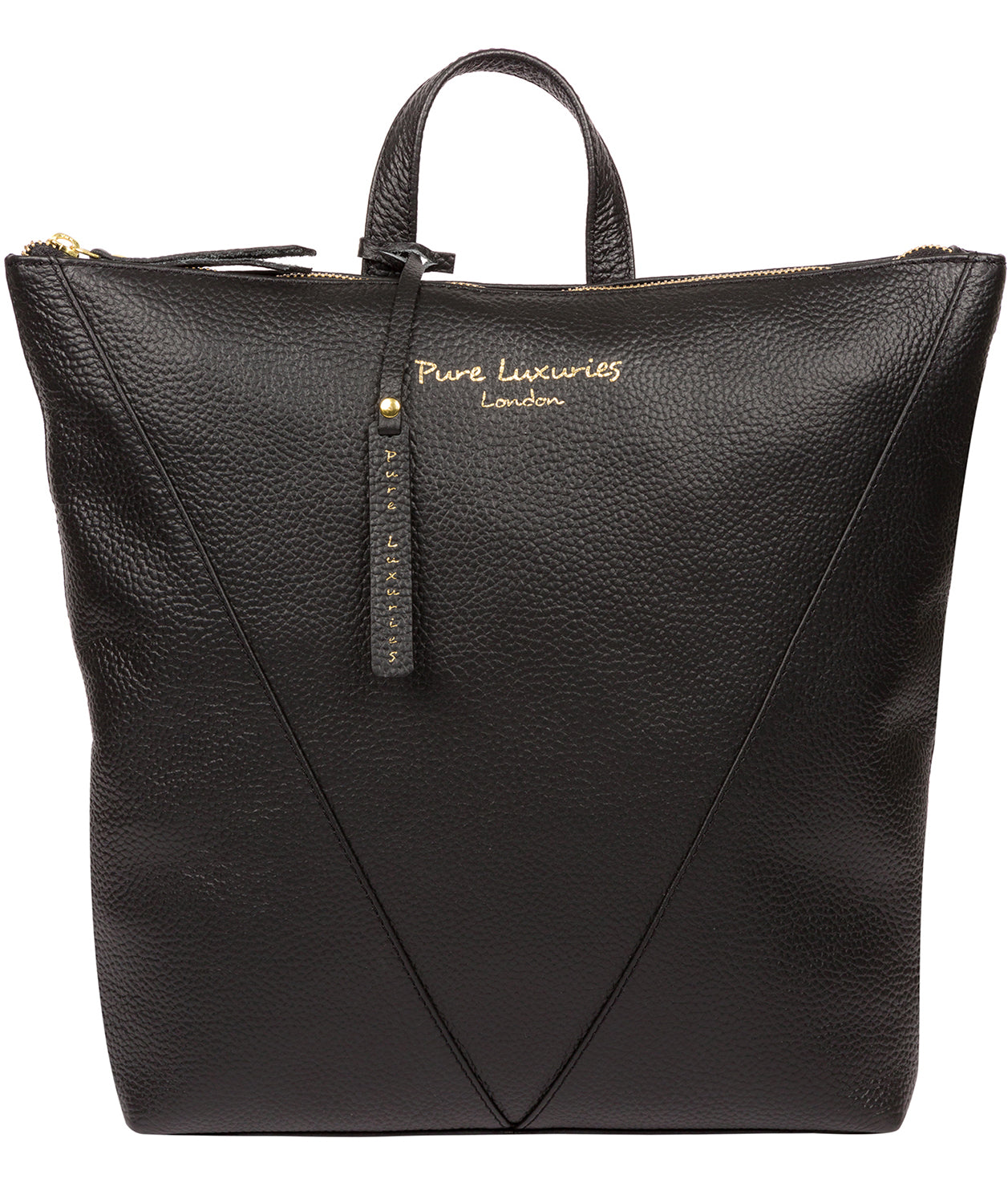 'Arti' Black Leather Backpack image 1