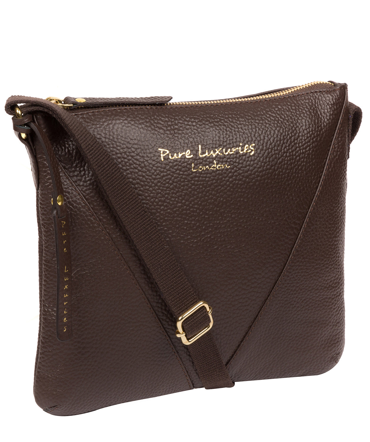 'Lupita' Chocolate Leather Cross Body Bag