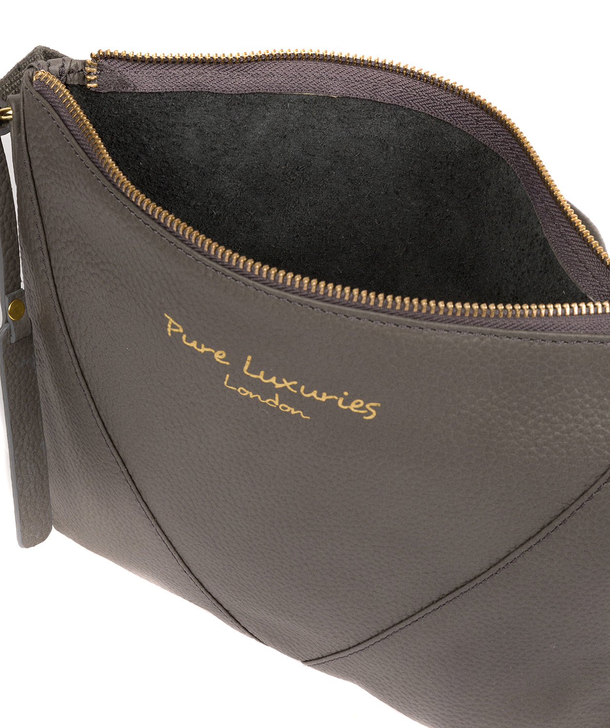 'Lupita' Grey Leather Cross Body Bag Pure Luxuries London