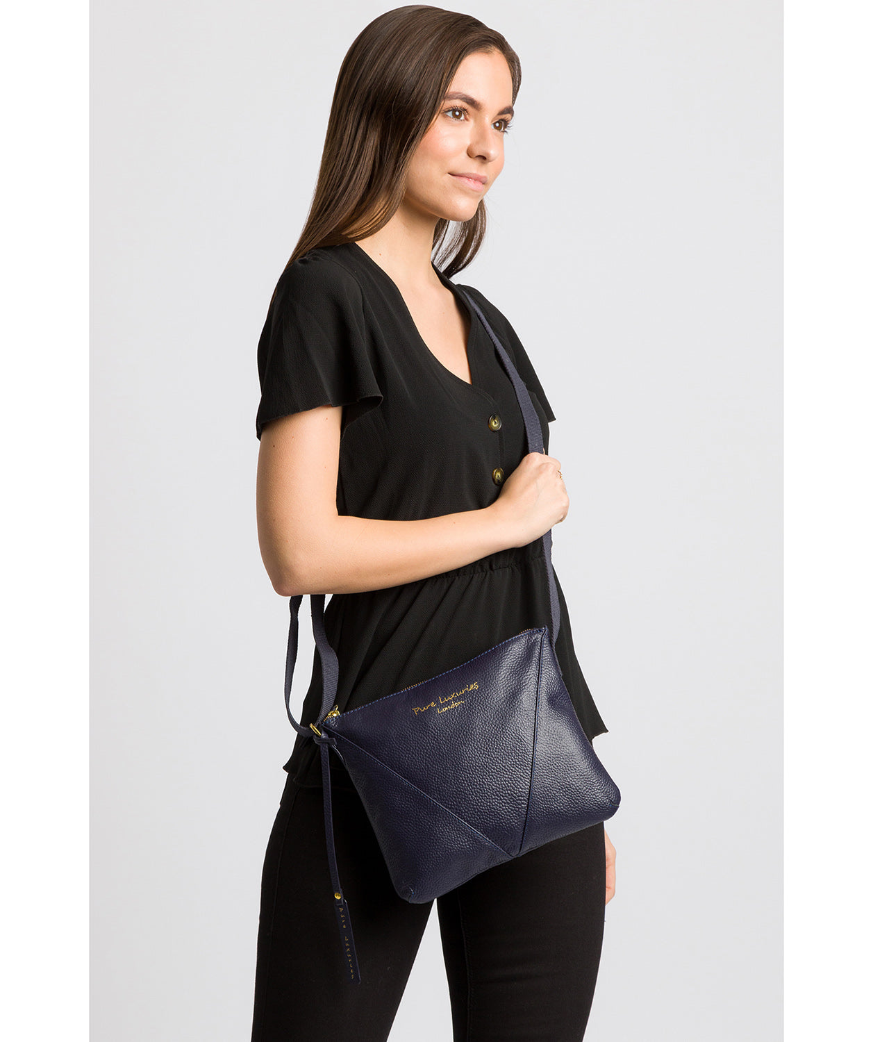 'Lupita' Ink Leather Cross Body Bag image 2