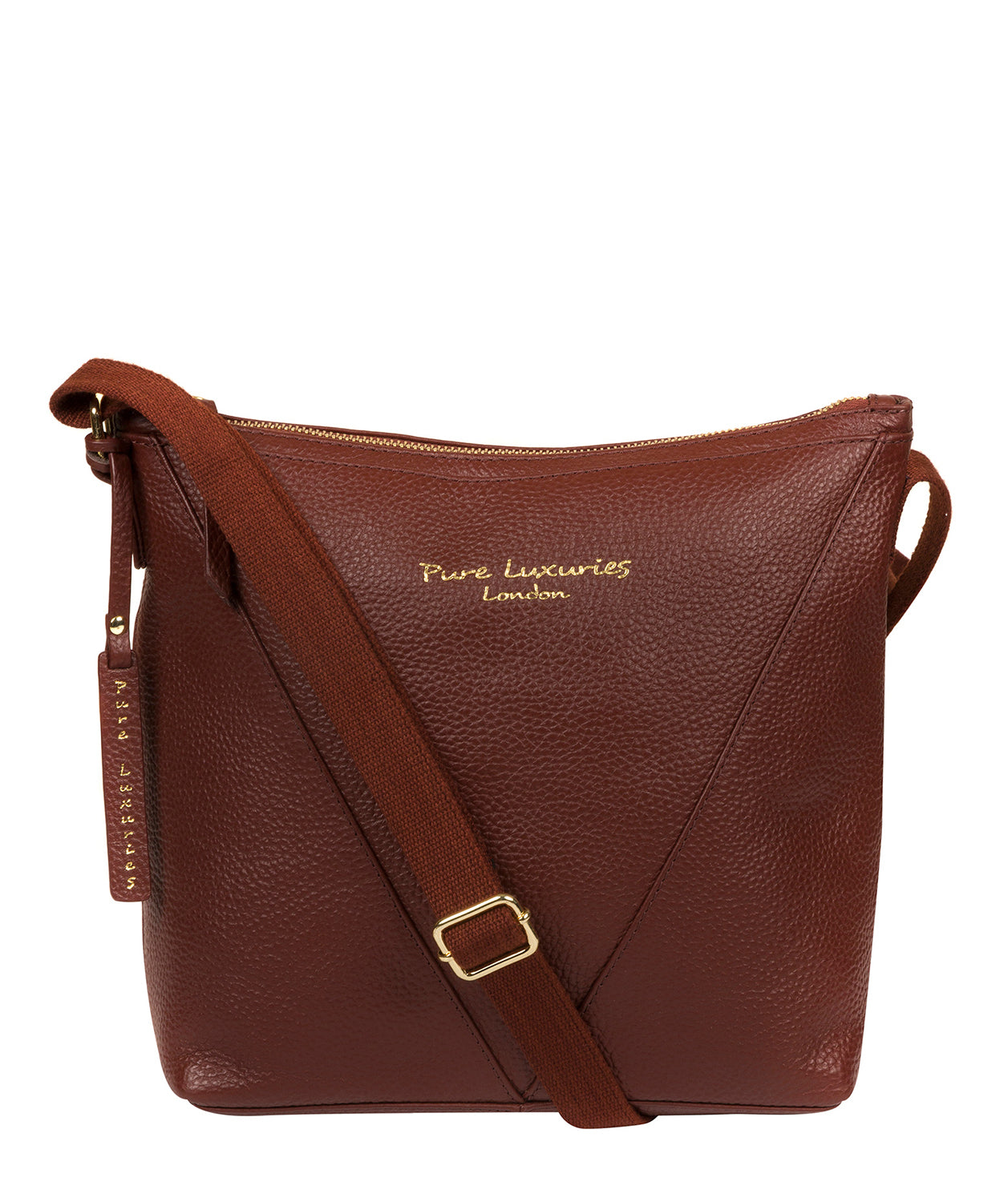 'Rena' Cognac Leather Cross Body Bag image 1