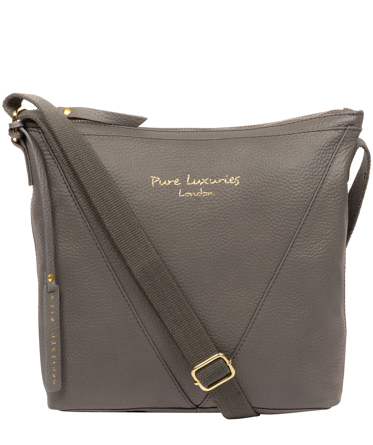 'Rena' Grey Leather Cross Body Bag image 1