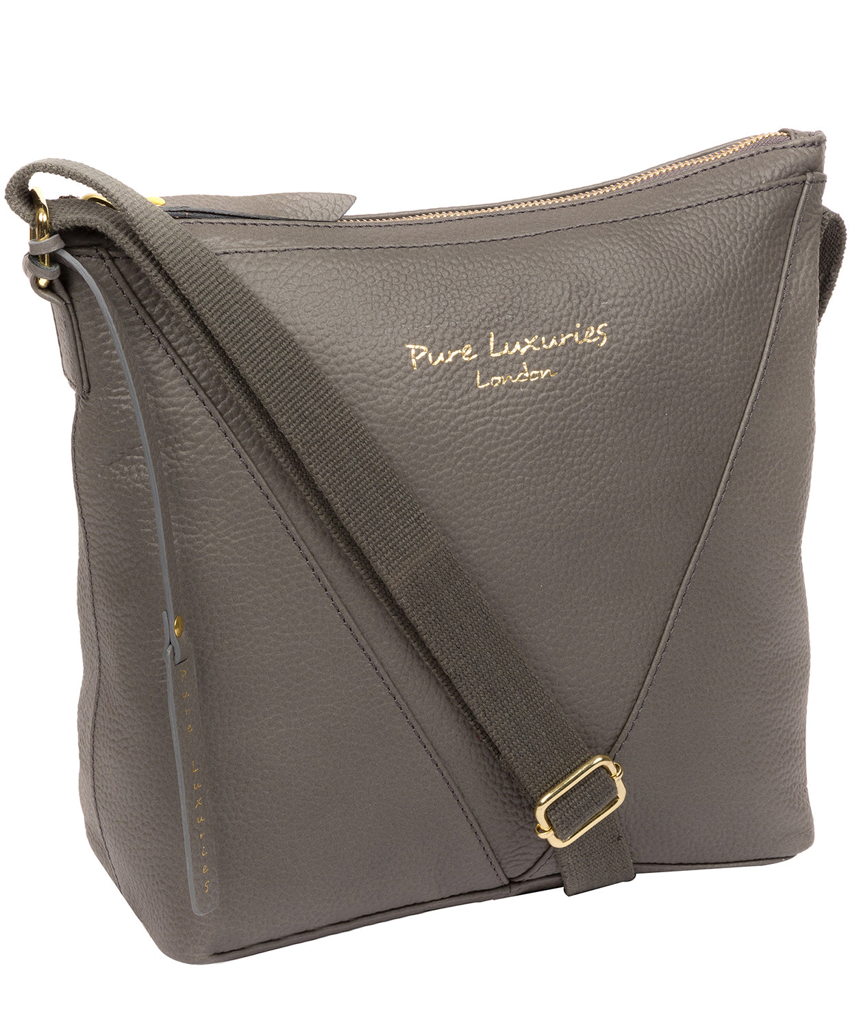 'Rena' Grey Leather Cross Body Bag image 5