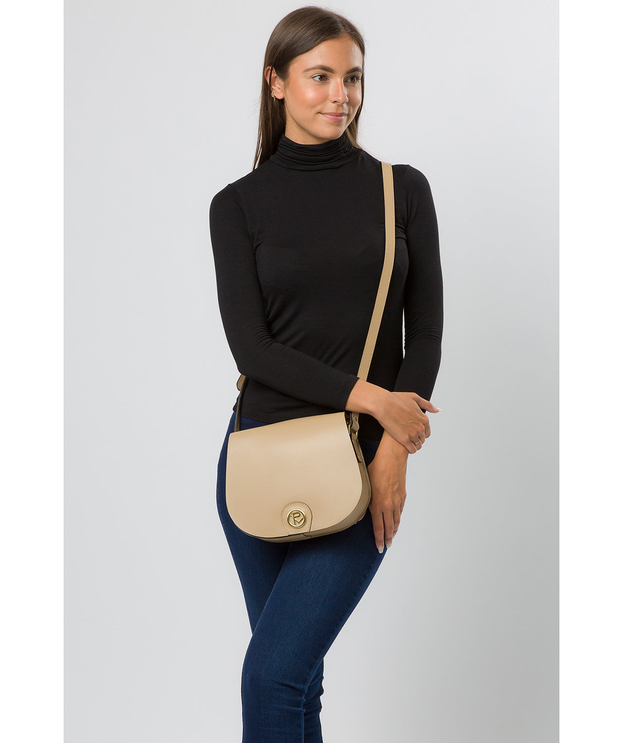 'Ambleside' Beige Leather Cross Body Bag image 2