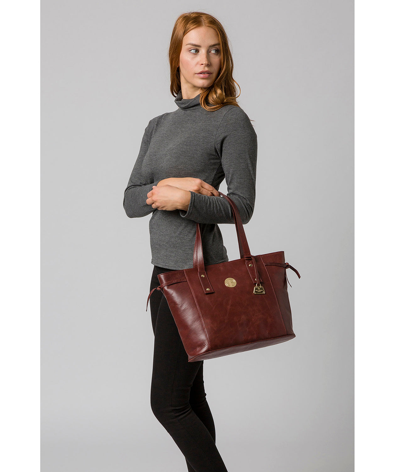 'Calista' Chestnut Leather Tote Bag image 2