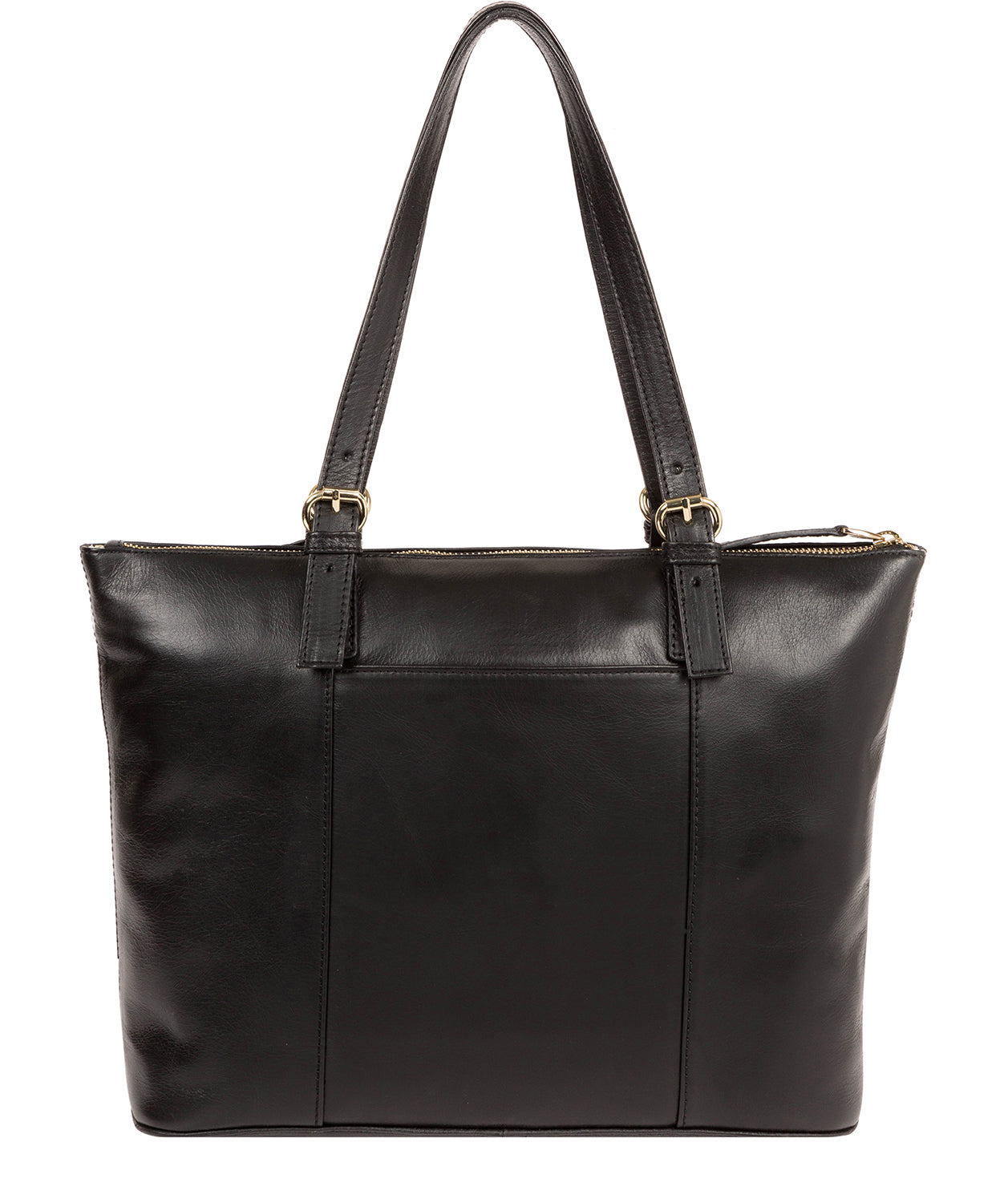 'Aster' Jet Black Leather Tote Bag image 3