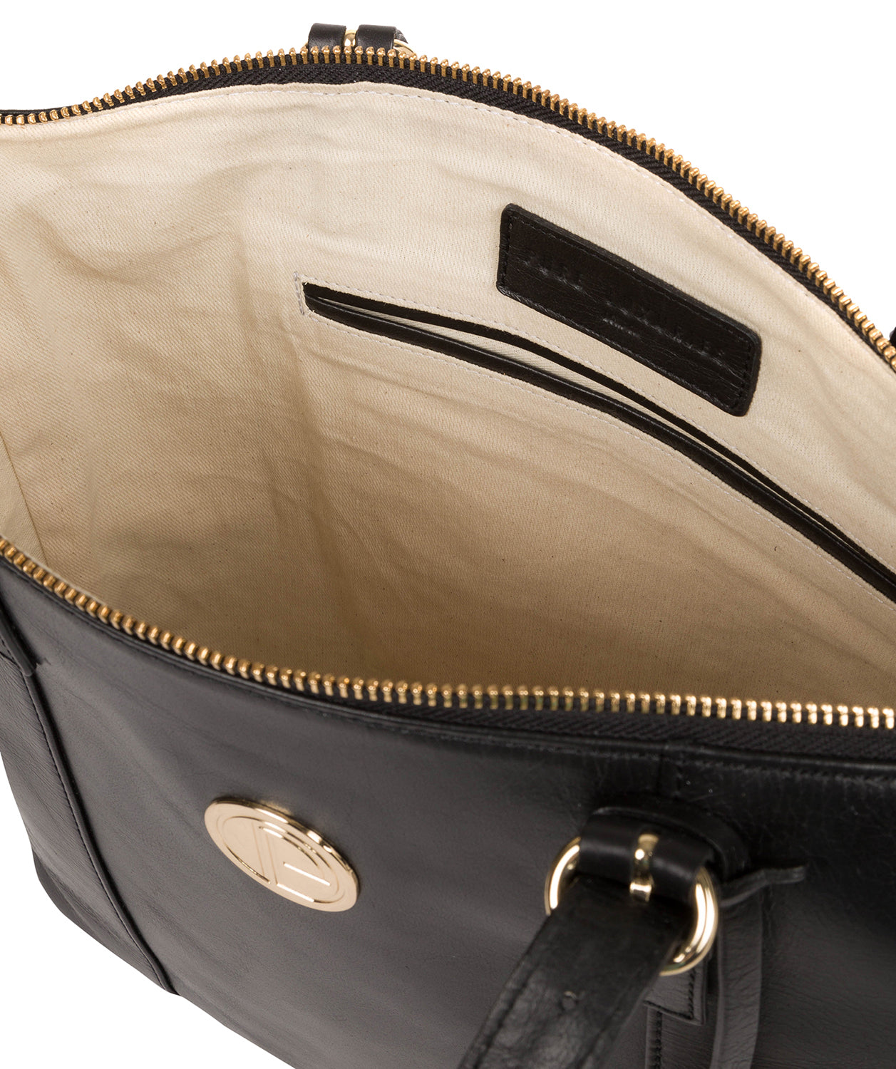 'Aster' Jet Black Leather Tote Bag image 4