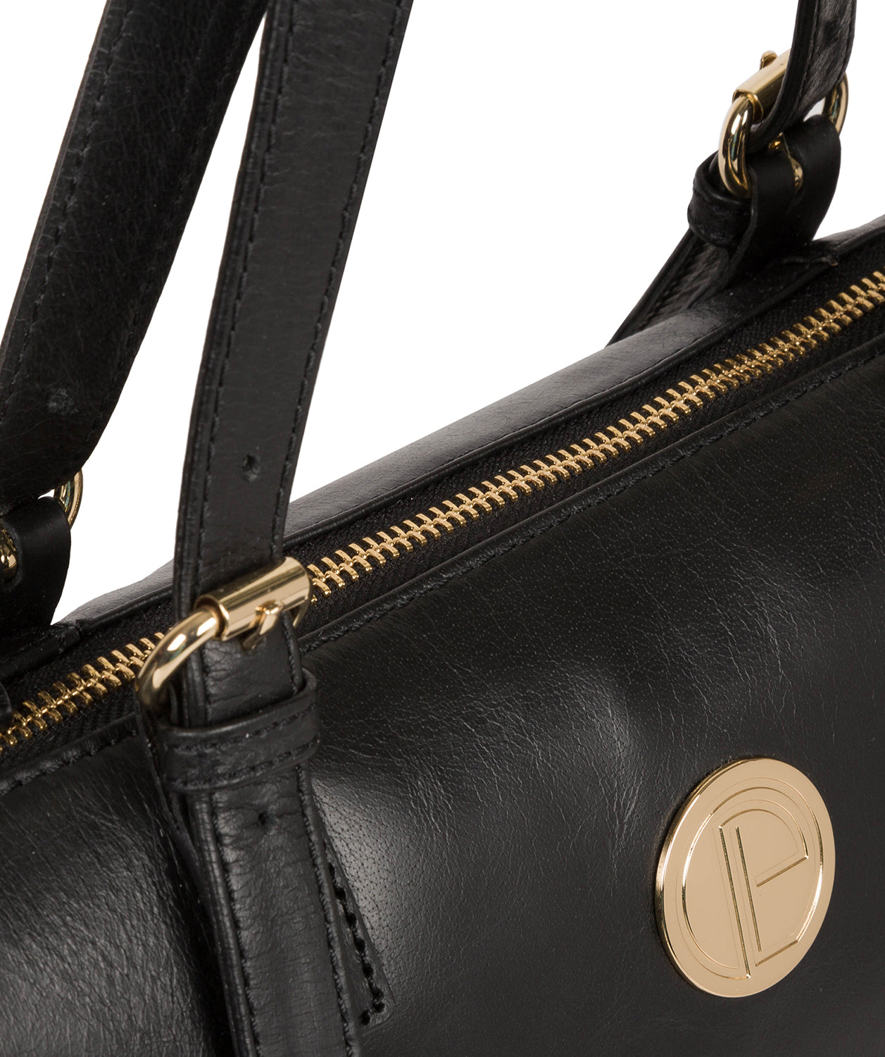'Aster' Jet Black Leather Tote Bag image 6