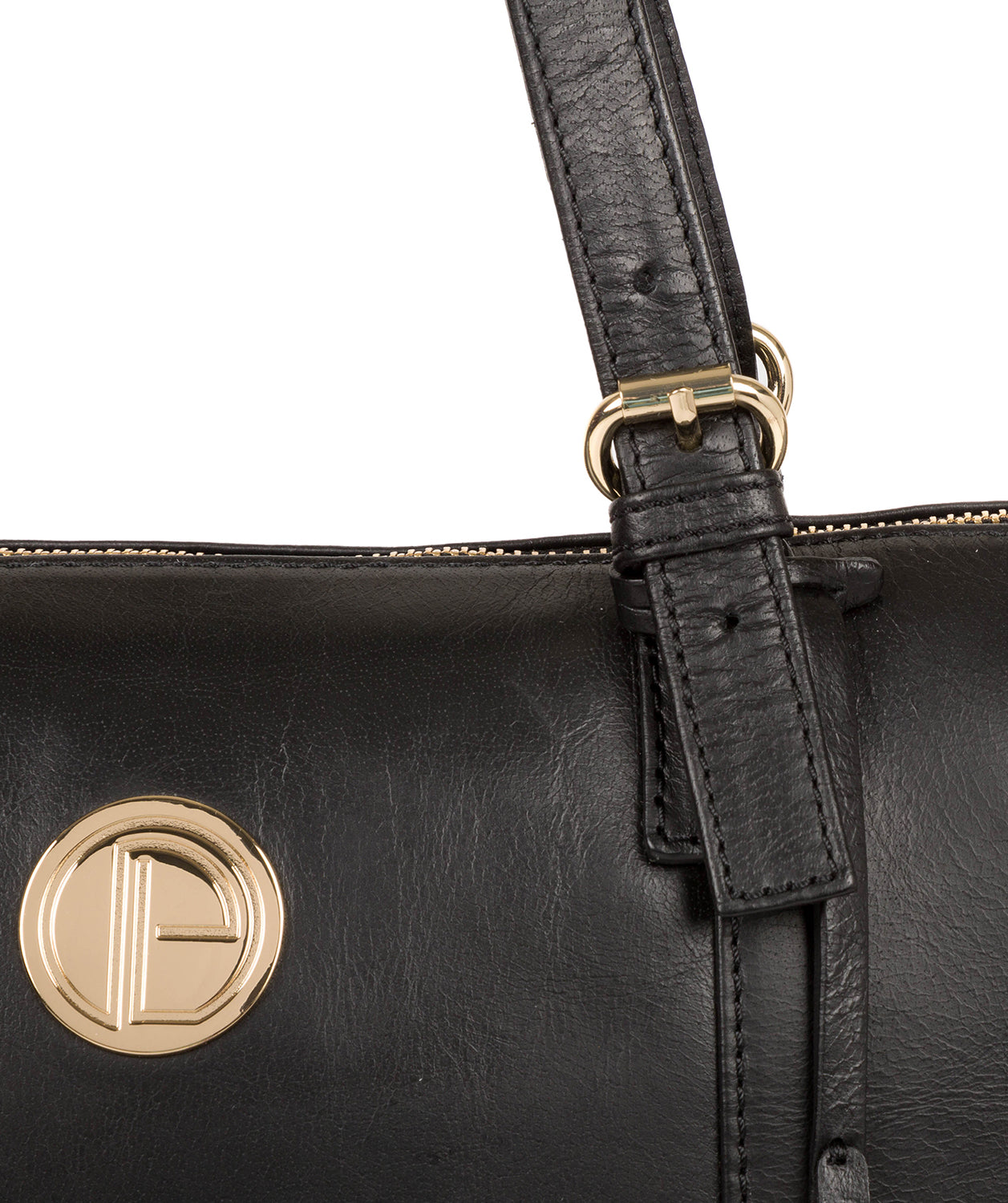 'Aster' Jet Black Leather Tote Bag image 7