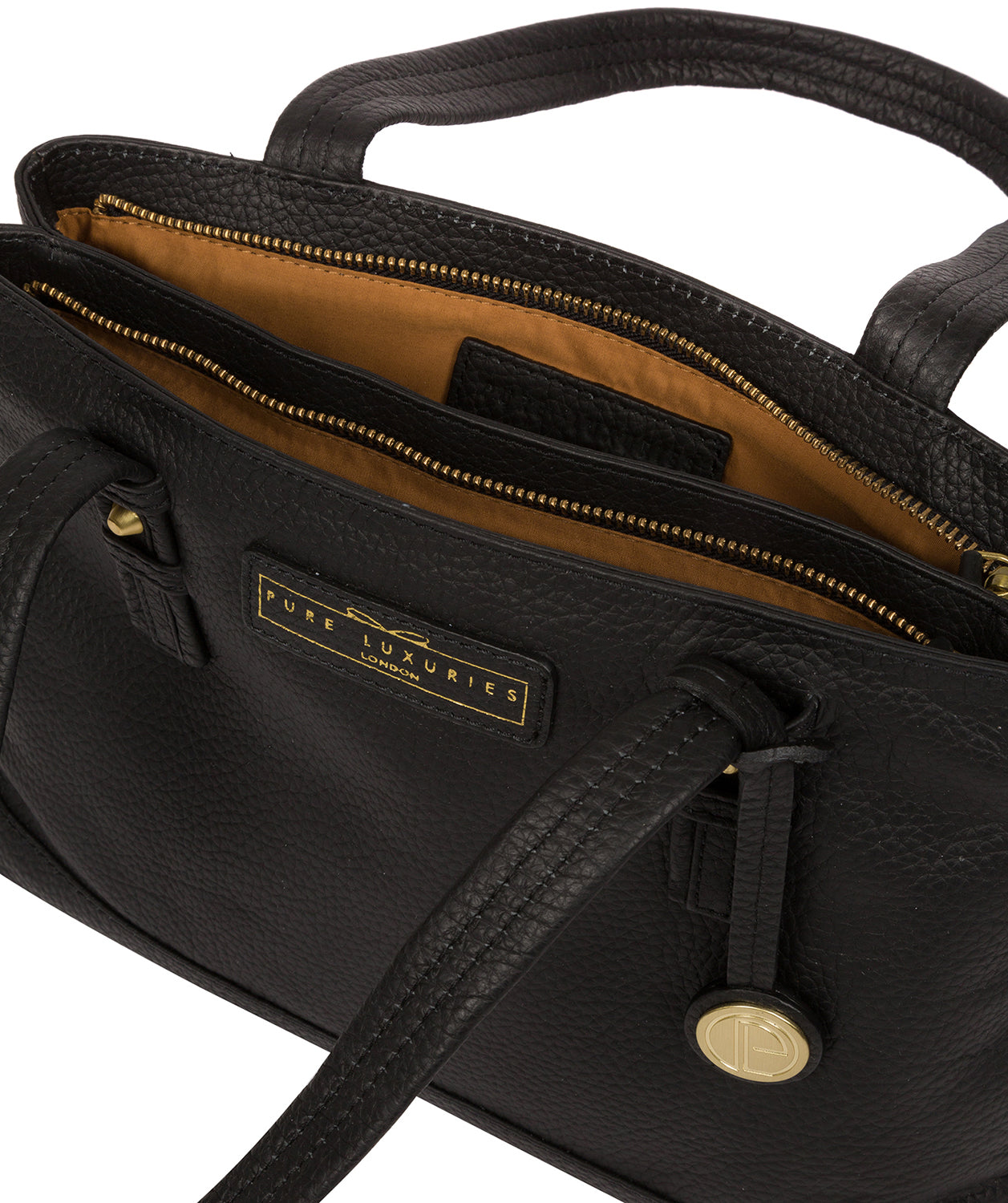 'Linton' Black & Gold Leather Handbag image 4