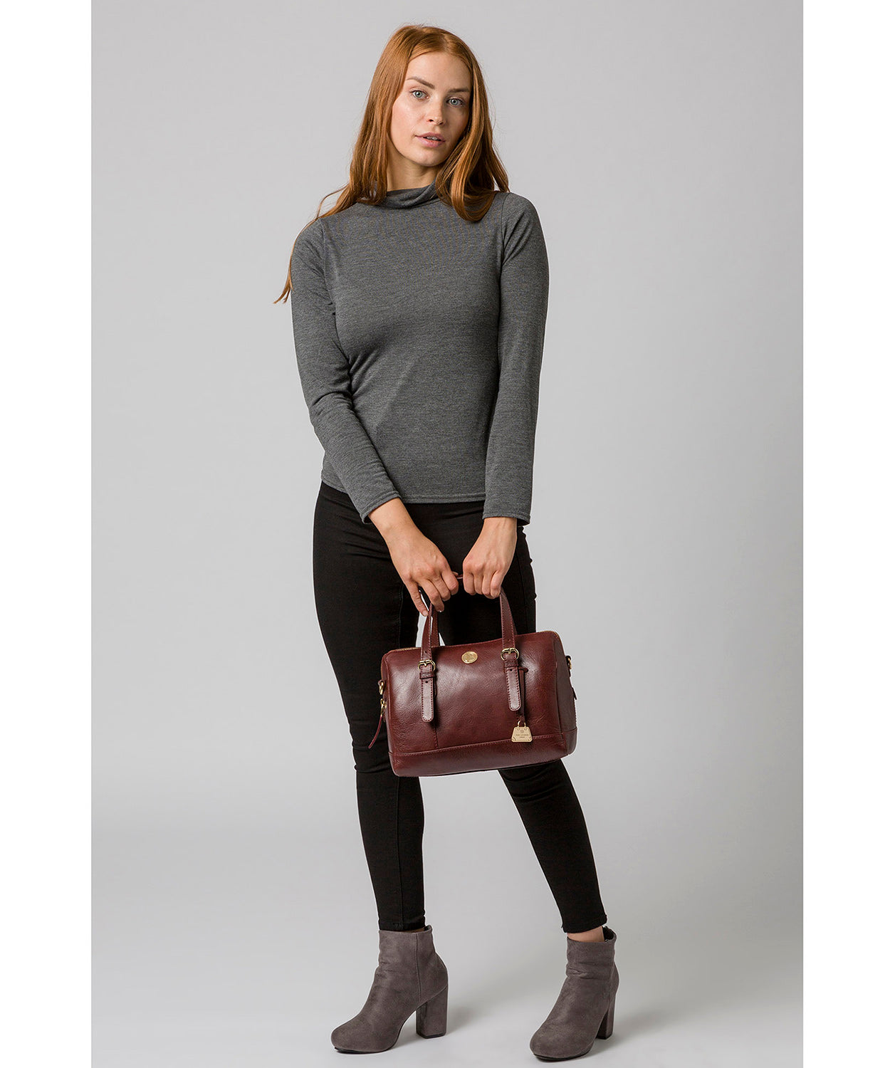 'Iris' Chestnut Leather Handbag image 7